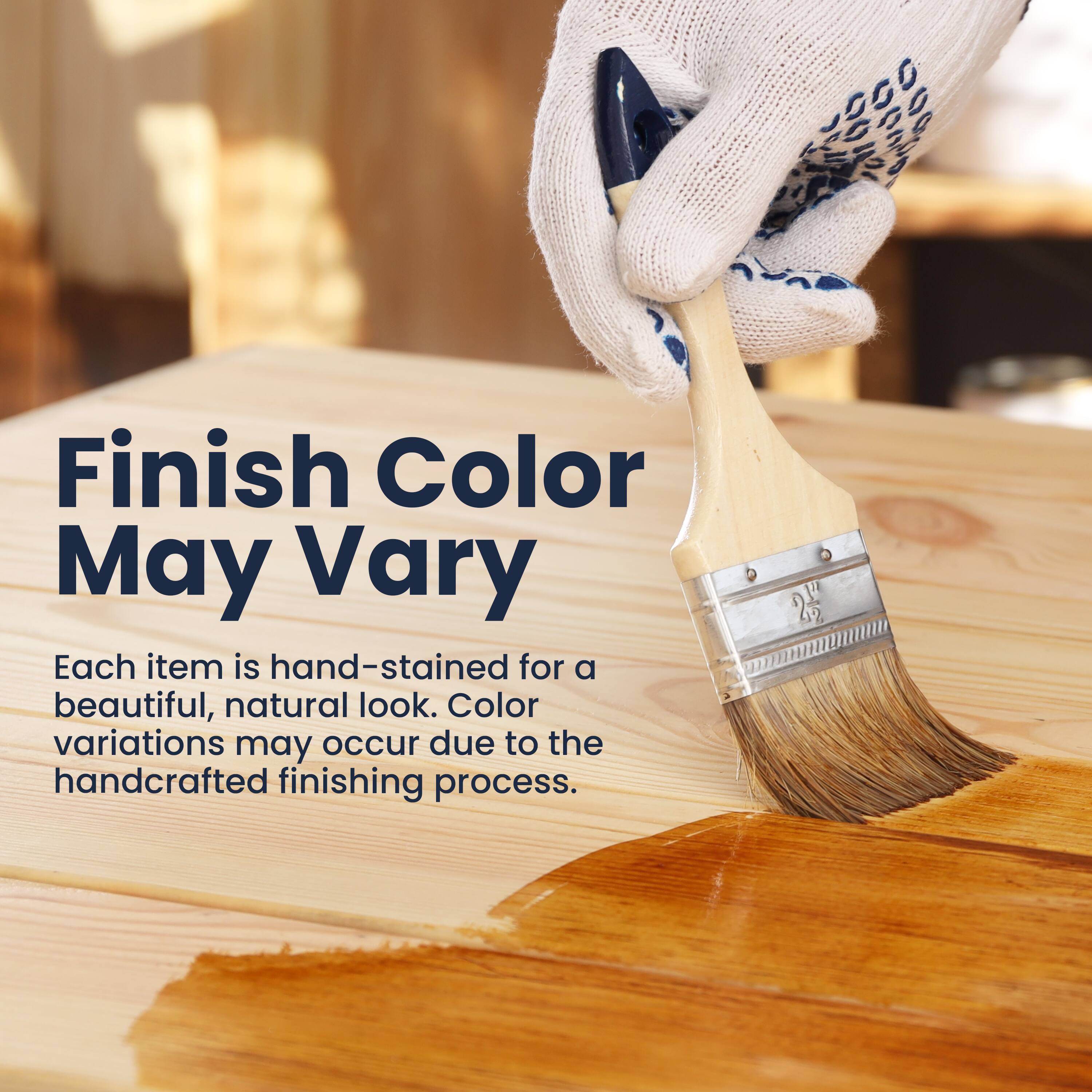 Finish Color May Vary

Each item is hand-stained for a beautiful, natural look. Color variations may occur due to the handcrafted finishing process.