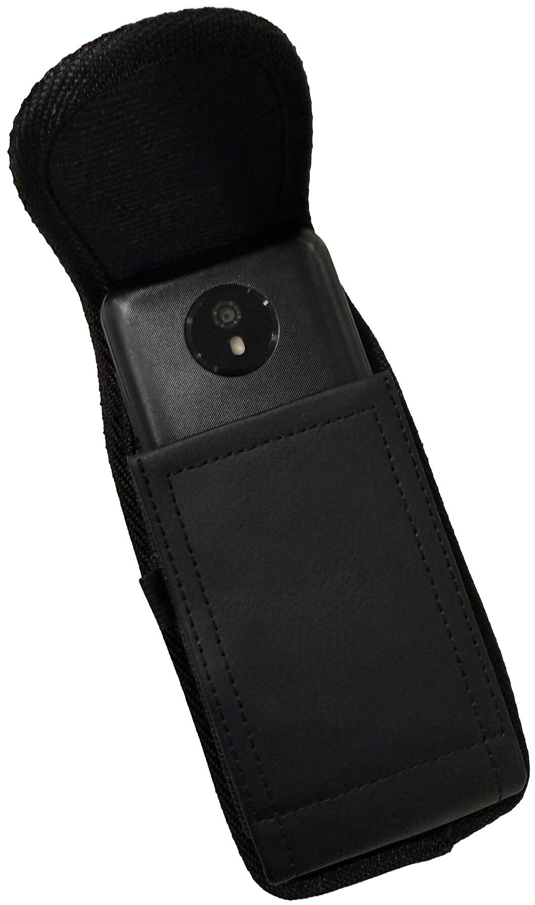 Alt View 7. Nakedcellphone - Case for Omnipod 5 Receiver/Controller - Vegan Leather Holster with Metal Clip and Belt Harness - Black.