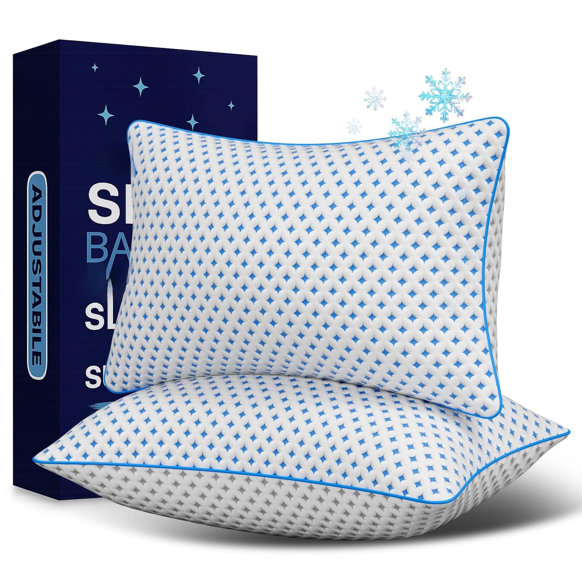 Hirose Alice - Memory Foam Pillows 2 Pack - Adjustable Loft King Size Set Of For Sleeping Firm Supportive And Breathable - King (U.S. Standard) 2