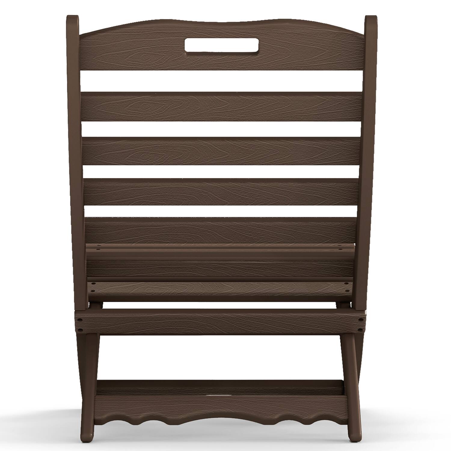 Alt View 1. FODINGHILL - Folding Xavier Wave Chairs with Wood Grain, Portable HDPE Adirondack Chairs, All-Weather Outdoor Chairs - Dark Brown.