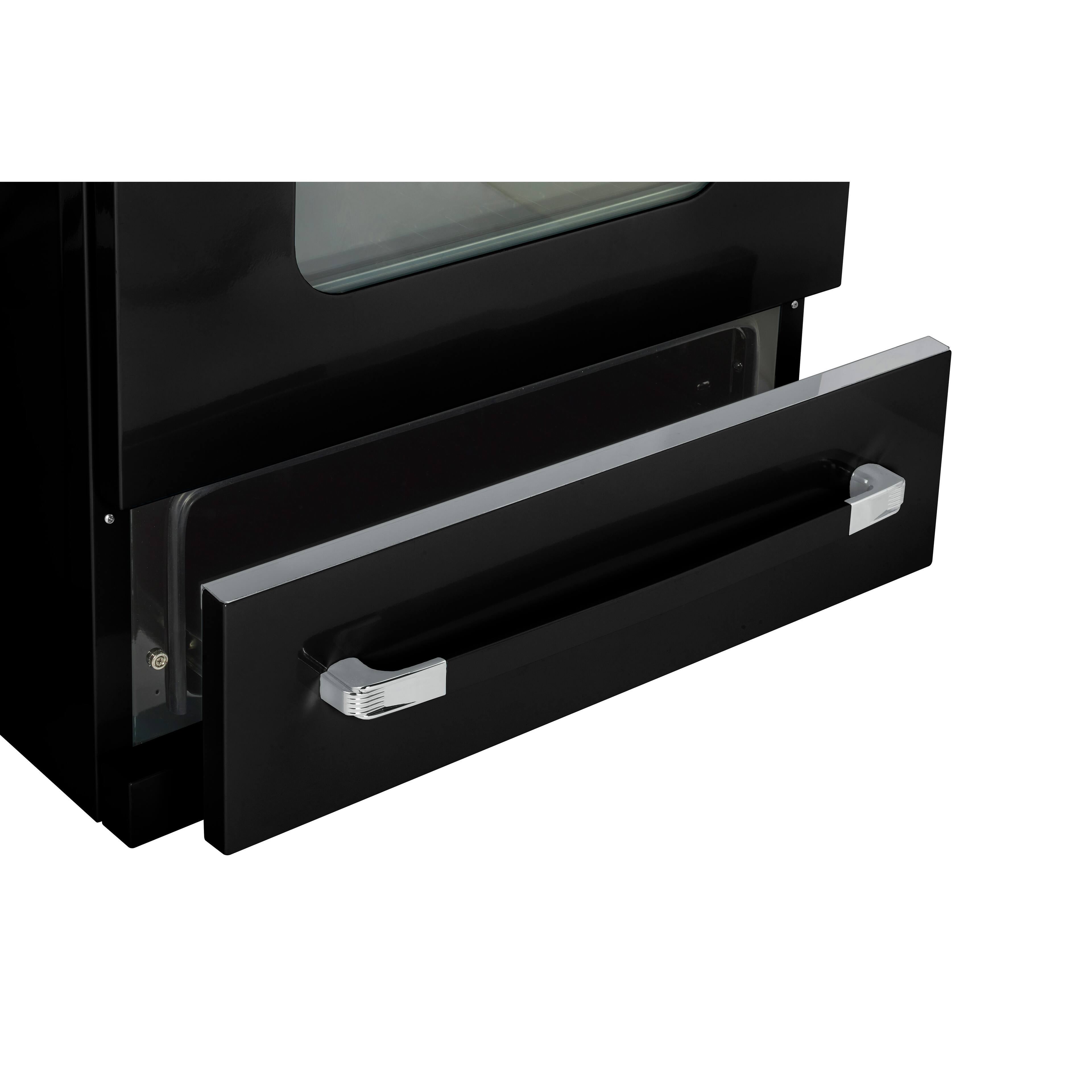 Alt View 11. Unique Appliances - 30 in. Wide 5 Elements Classic Retro 3.9 Cu. Ft. Freestanding Electic Convection Range with Glass Top and Storage Drawer - Midnight Black.