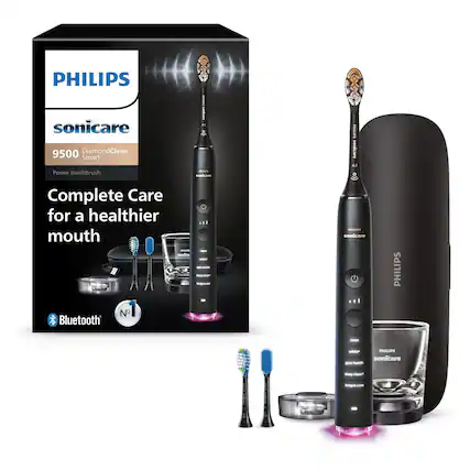 PHILIPS sonicare
9500 DiamondClean Smart
Power toothbrush
Complete Care for a healthier mouth
Bluetooth
clean
whitening
gum health
deep clean
tongue care
PHILIPS sonicare
9500 DiamondClean Smart
Power toothbrush
Complete Care for a healthier mouth
Bluetooth
clean
whitening
gum health
deep clean
tongue care