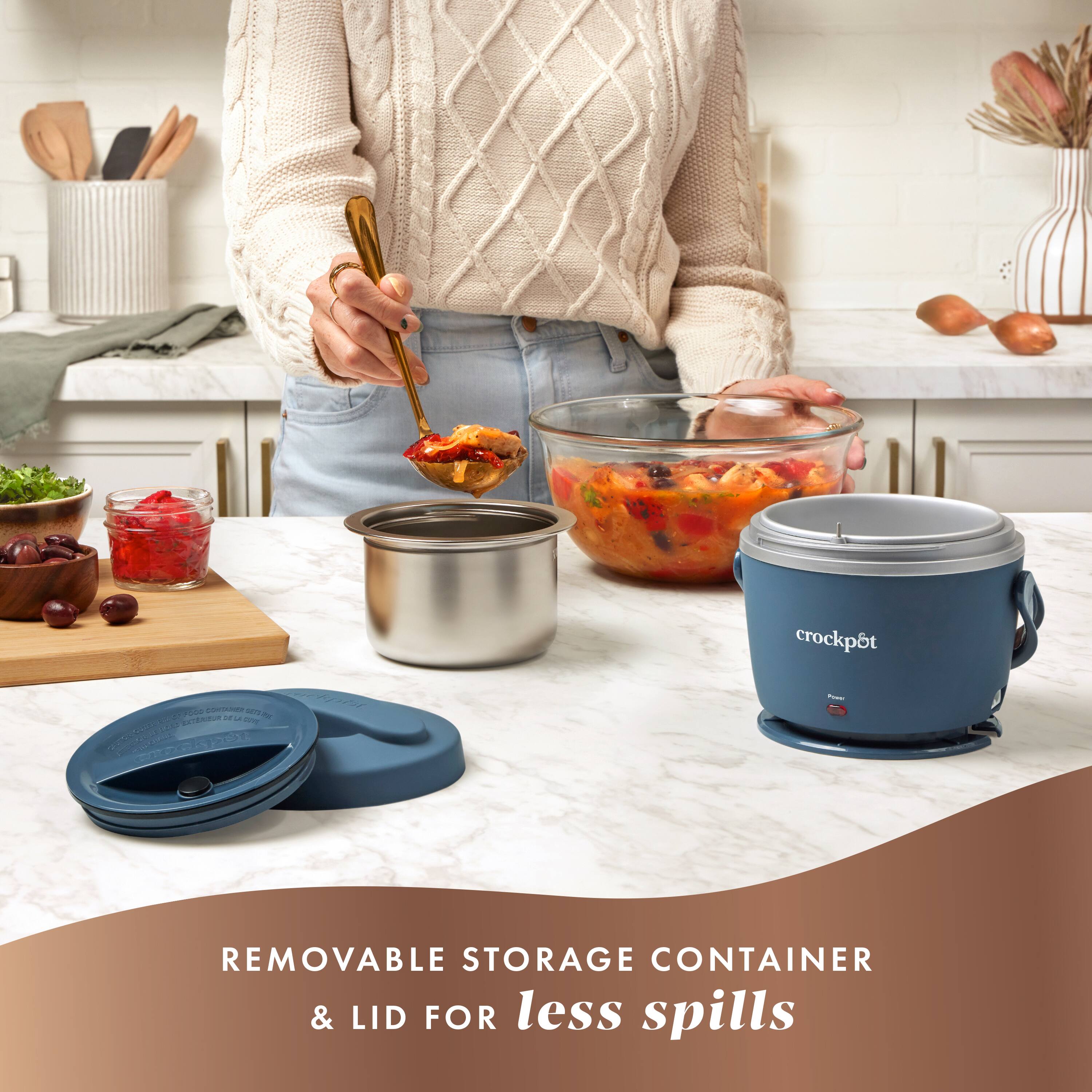 crockpot, REMOVABLE STORAGE CONTAINER & LID FOR less spills