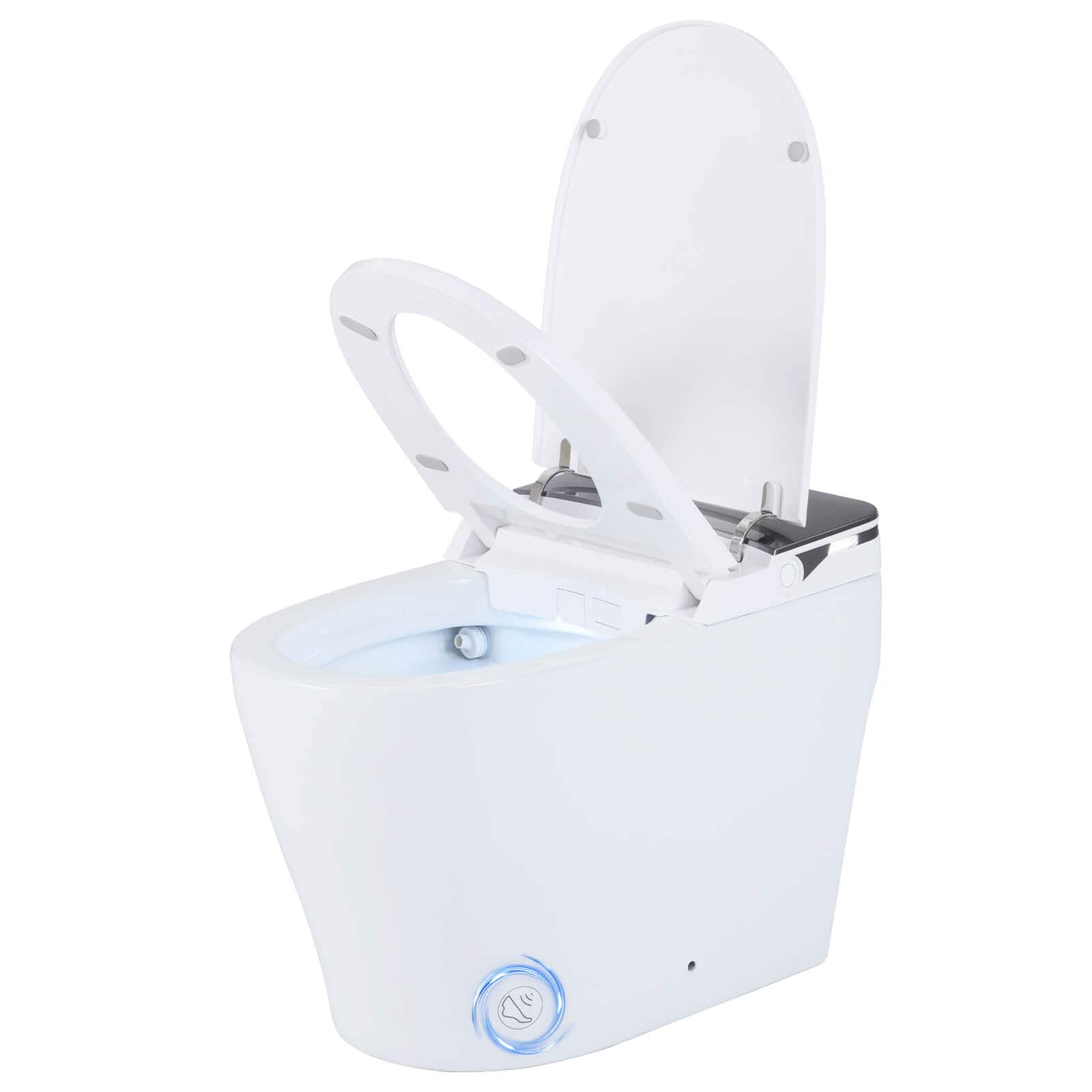 Costway - ADA Height Electric One Piece Toilet with 1000g MaP Flushing, Built-in Tank & Pump - White