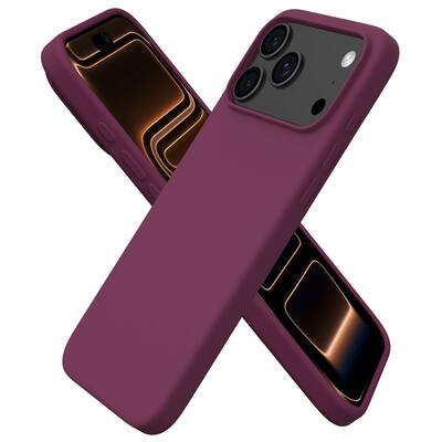 Ornarto - Designed for iPhone 17 Pro Max Case 6.9", Liquid Silicone Soft Gel Shockproof Protective Case - Wine Red Ornarto - Designed for iPhone 17 Pro Max Case 6.9", Liquid Silicone Soft Gel Shockproof Protective Case - Wine Red