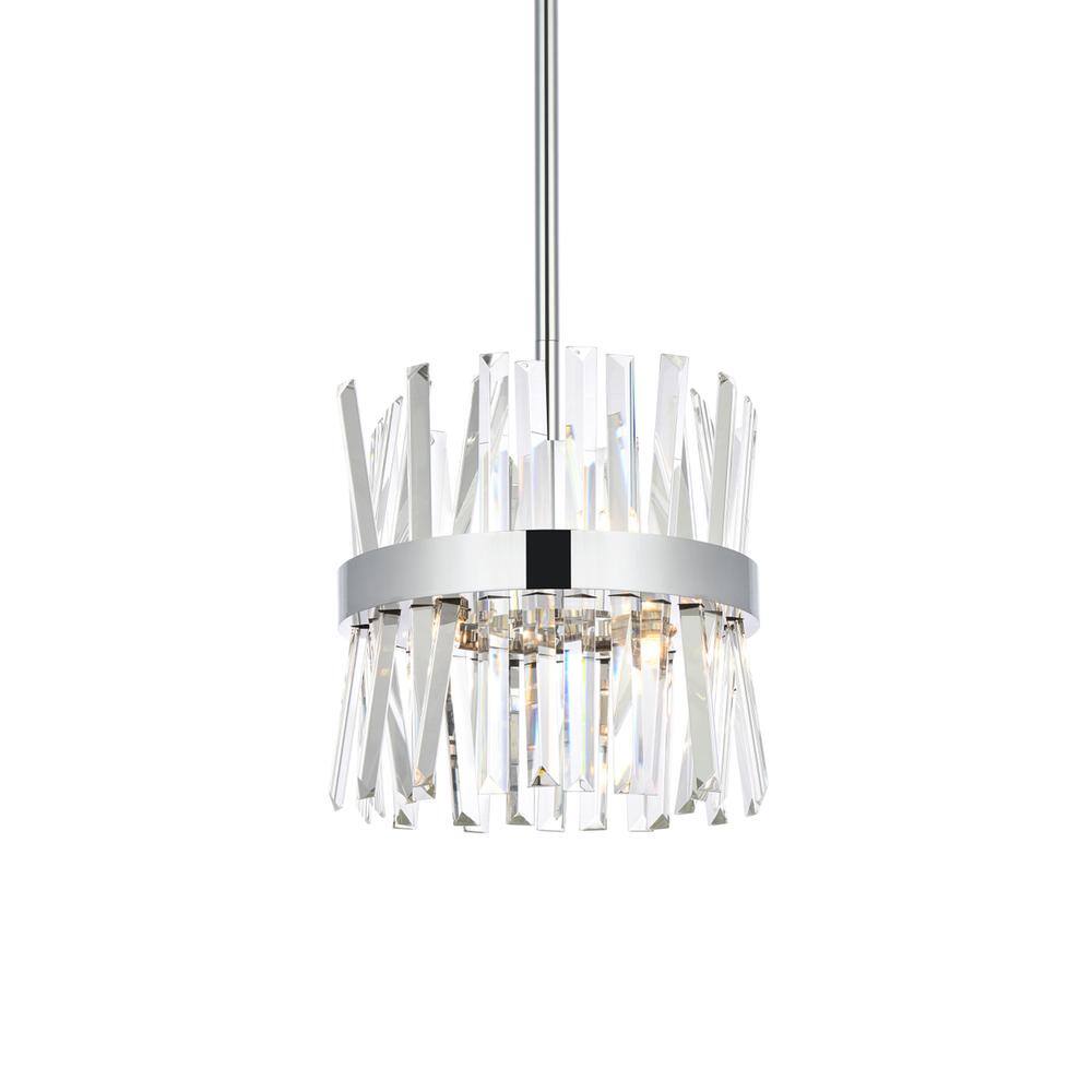 Alt View 4. Elegant Lighting - Serephina 12 inch crystal round pendant light in chrome - Chrome.