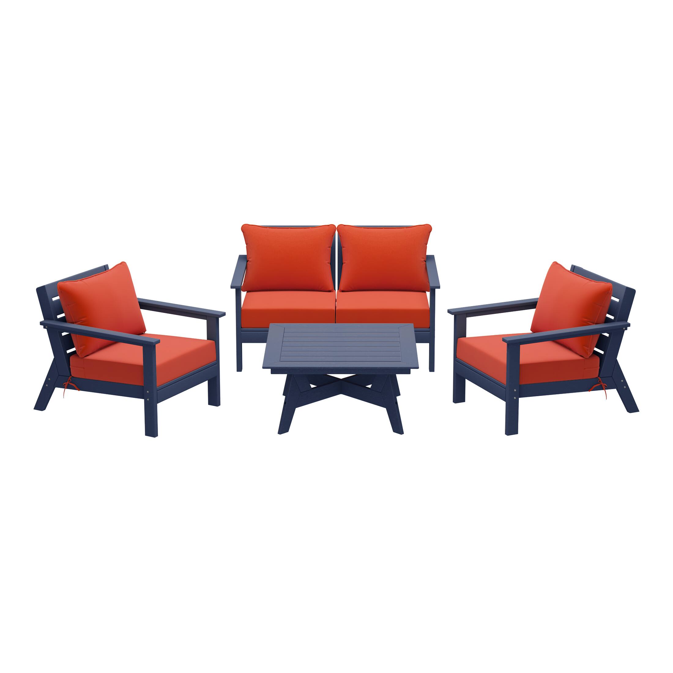 Navy Blue/Orange