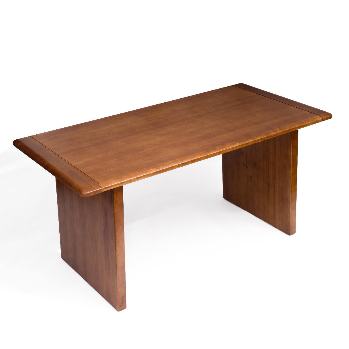 Back. Loheer - Loheer Solid Wood Dining Table, Walnut Rectangular Farmhouse Table for Four to Six People - Walnut.