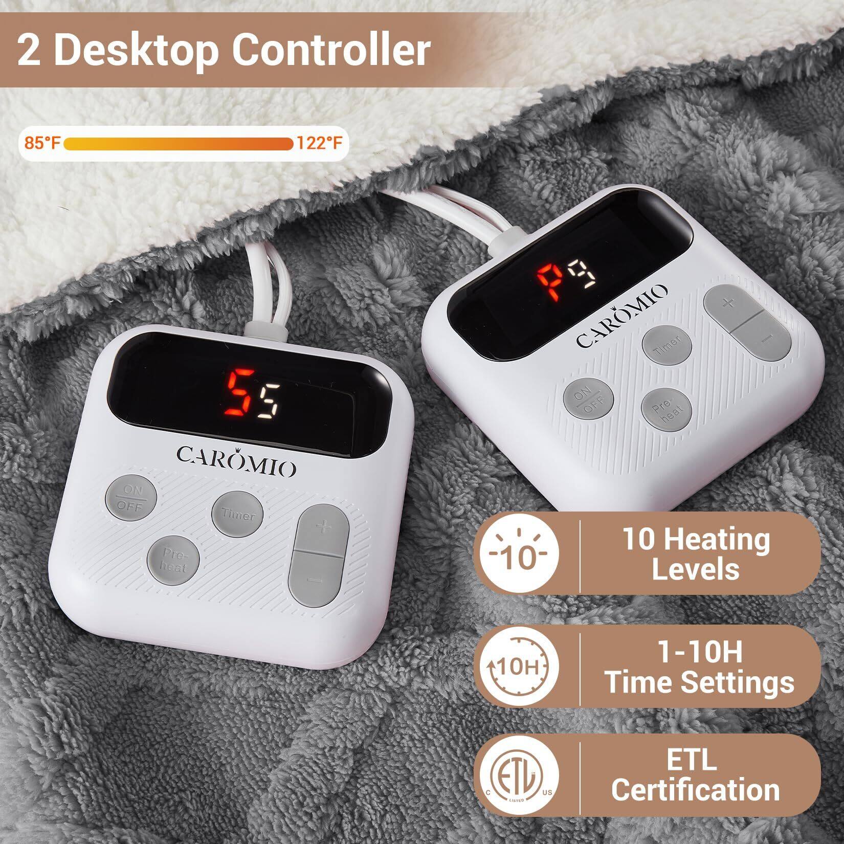 2 Desktop Controller

85°F - 122°F

CARÓMIO

- ON/OFF
- Timer
- Pre heat

10 Heating Levels

1-10H Time Settings

ETL Certification