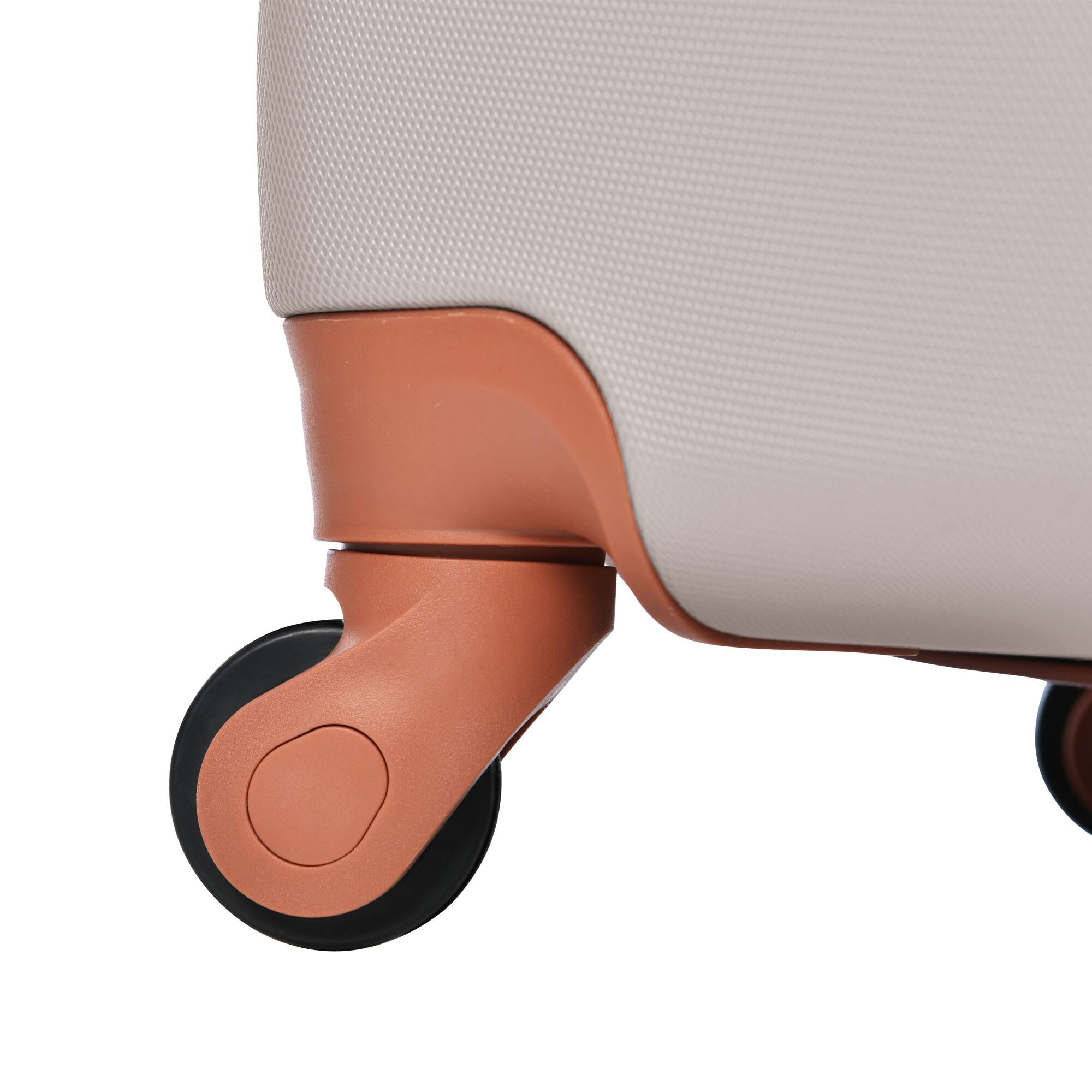 Alt View 3. TinyHomie - Luggage Sets New Model ABS Hardshell 3pcs Lightweight Suitcase sets Spinner Wheels Suitcase with TSA Lock 20+24+28in - Light Brown.