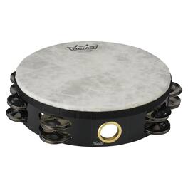 Remo - TA-5208-70 Fiberskyn Tambourine, Pre-Tuned, 8" Diameter, 8 Pairs Double-Row Jingles