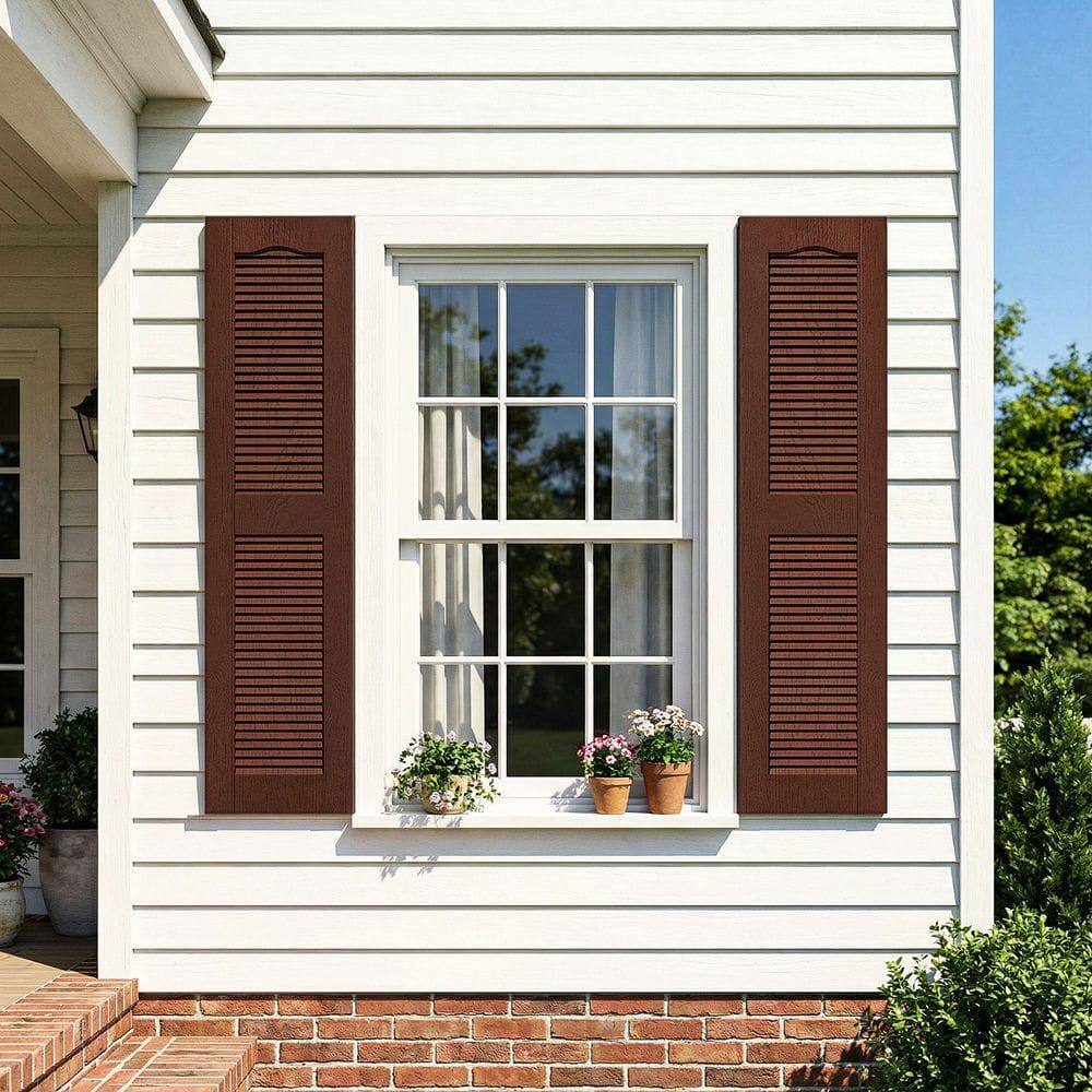 Alt View 4. Kadyn - Decorative Faux Shutters, Sturdy, Hassle-Free Design for Indoor & Outdoor Use, 14"x43", Red - Red.