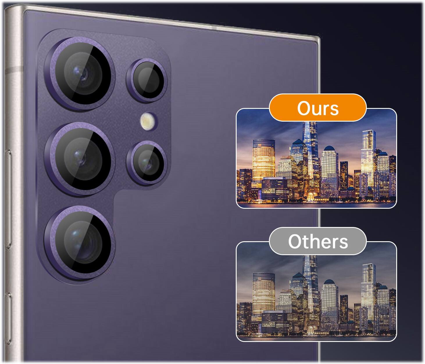 Alt View 12. SaharaCase - ProShock Camera Lens Protector for Samsung Galaxy S24 Ultra (2-Pack) - Violet.