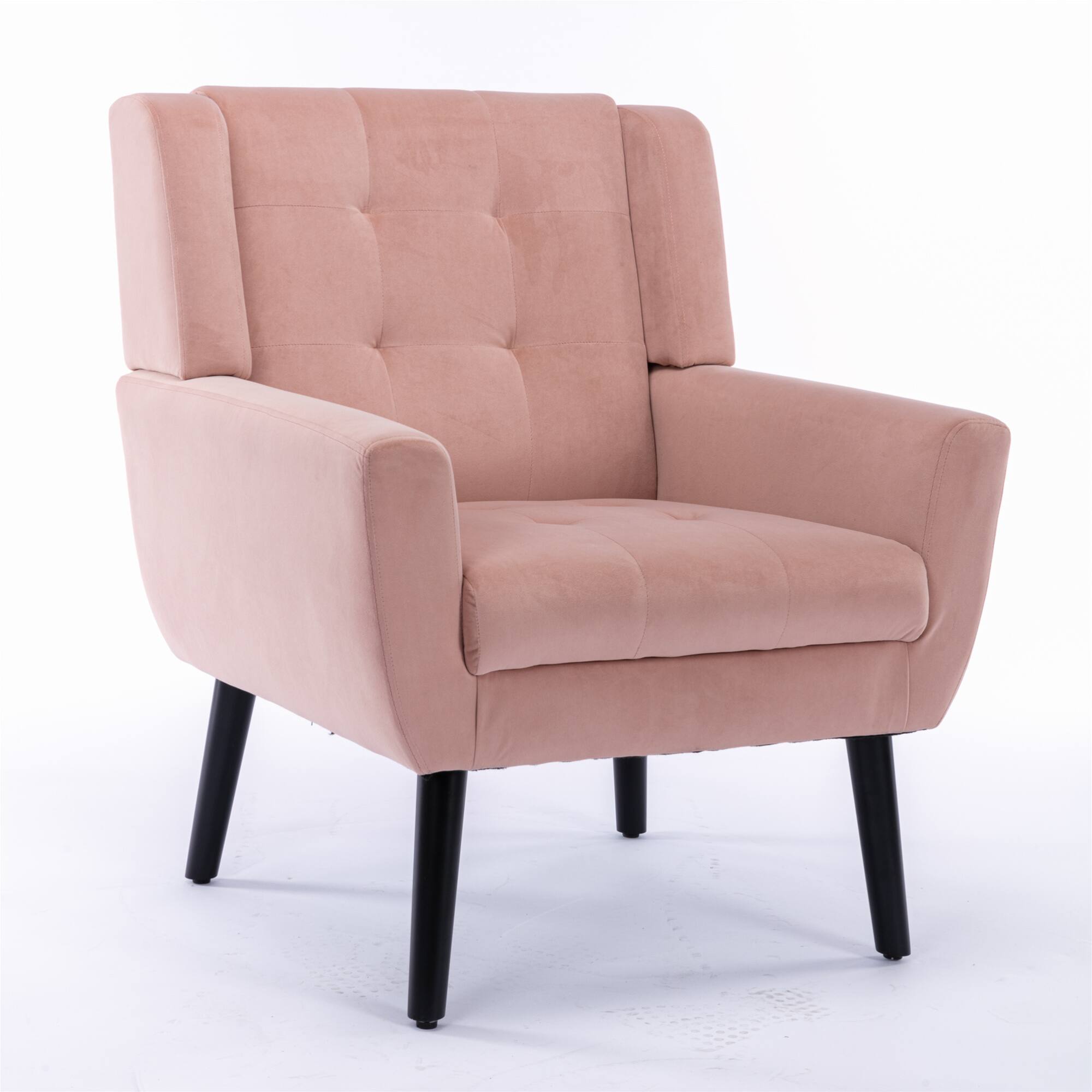 Alt View 6. GOODSILO - Luxury Velvet Upholstered Accent Chair with Ergonomic Design for Living Room and Bedroom Comfort - Pink.