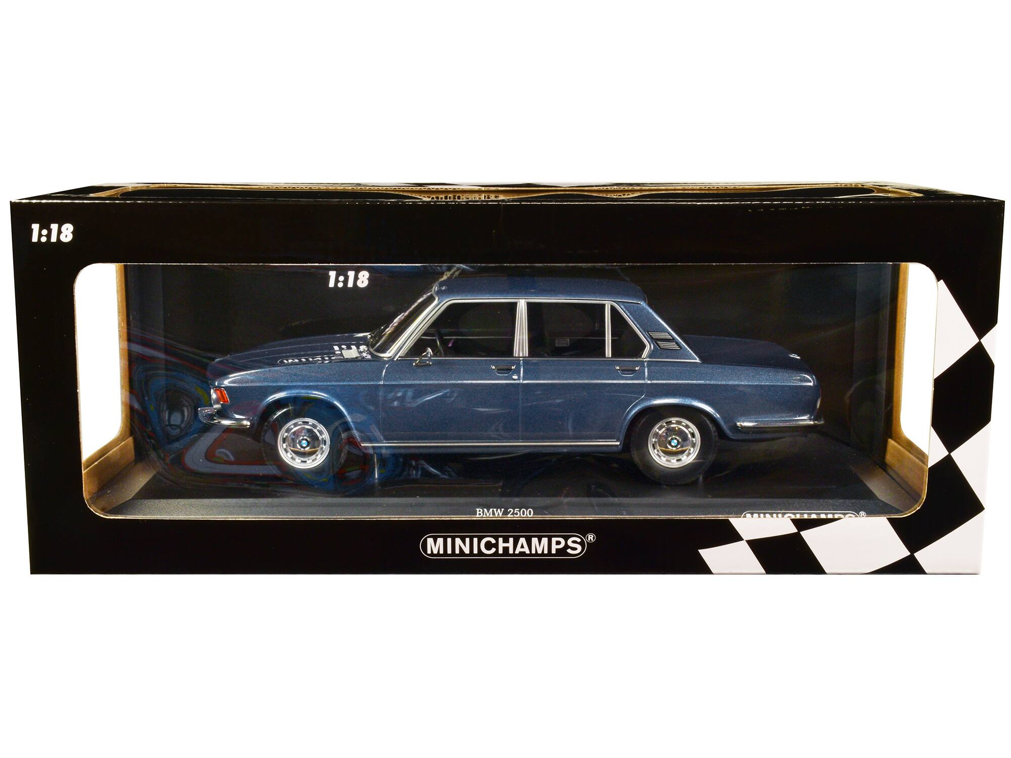 1968 BMW 2500 Limited Edition to 504 pieces Worldwide 1/18 Diecast Model Car by Minichamps - Blue Metallic