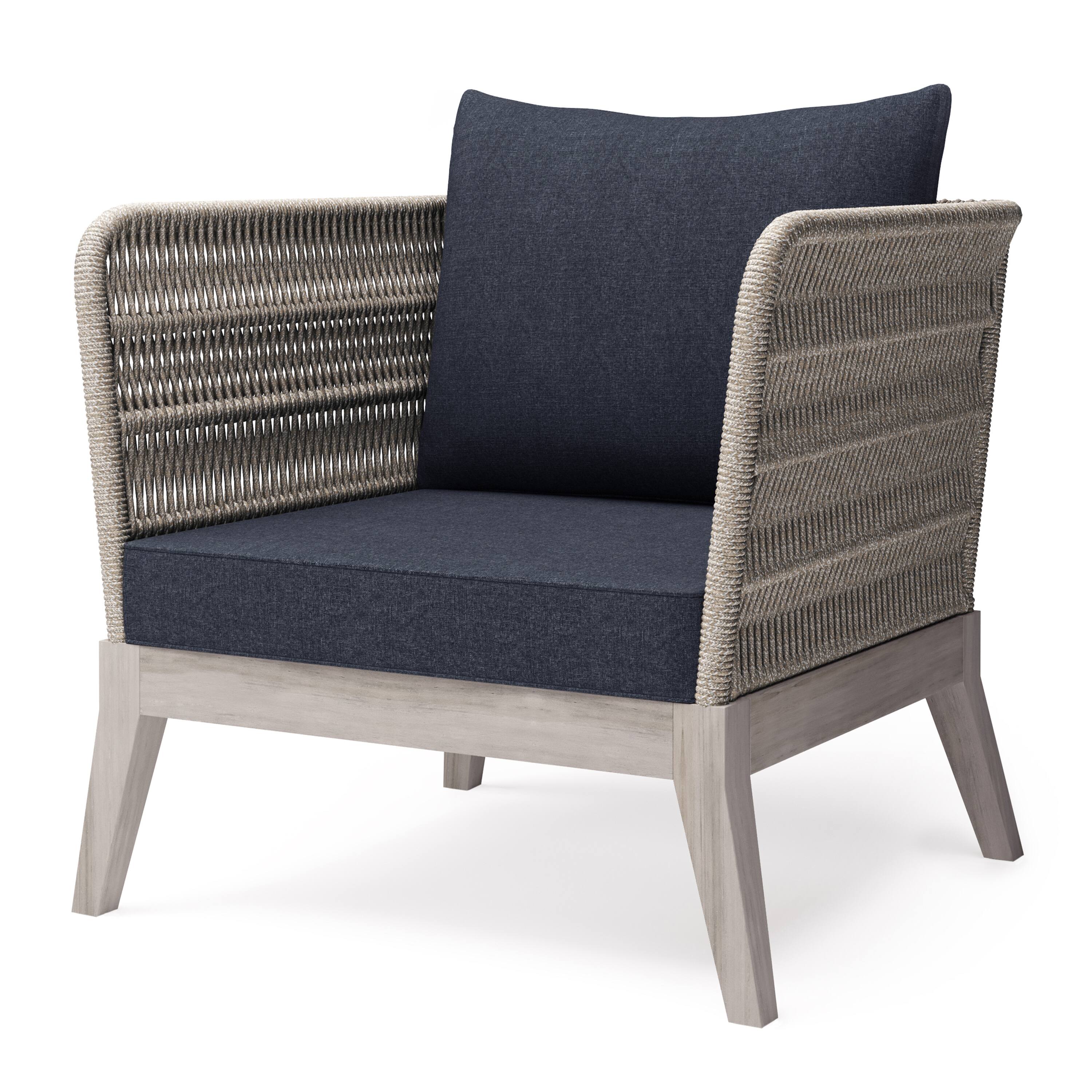 Angle. Simpli Home - Santiago Outdoor Conversation Chair - Slate Grey.