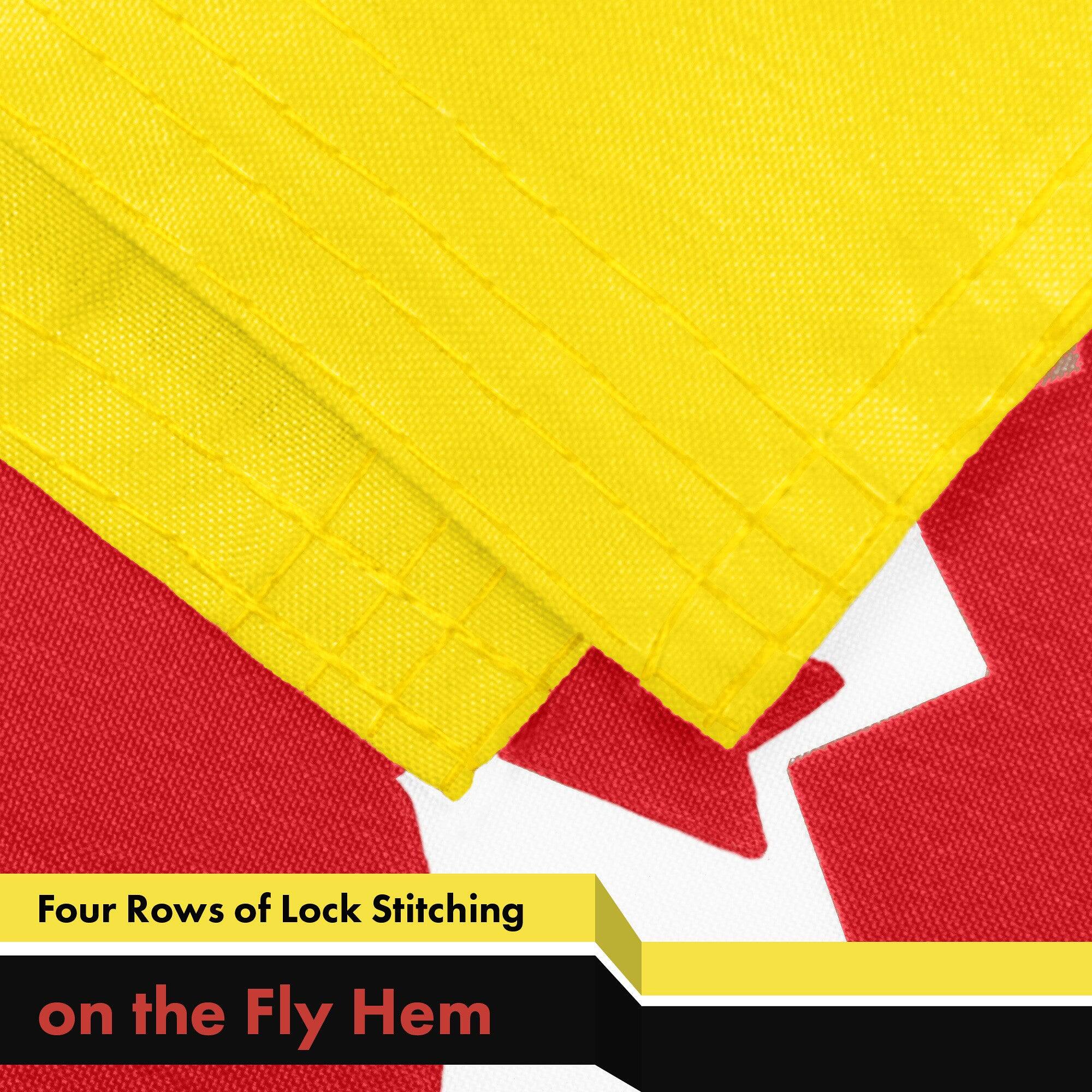 Four Rows of Lock Stitching on the Fly Hem
