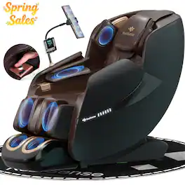 KoziSense - KZ-A18 3D Massage Chair Full Body,Zero Gravity SL-Track Shiatsu,Back Heat,Voice Control,Body Scan,Legrest Extension - Black and Brown