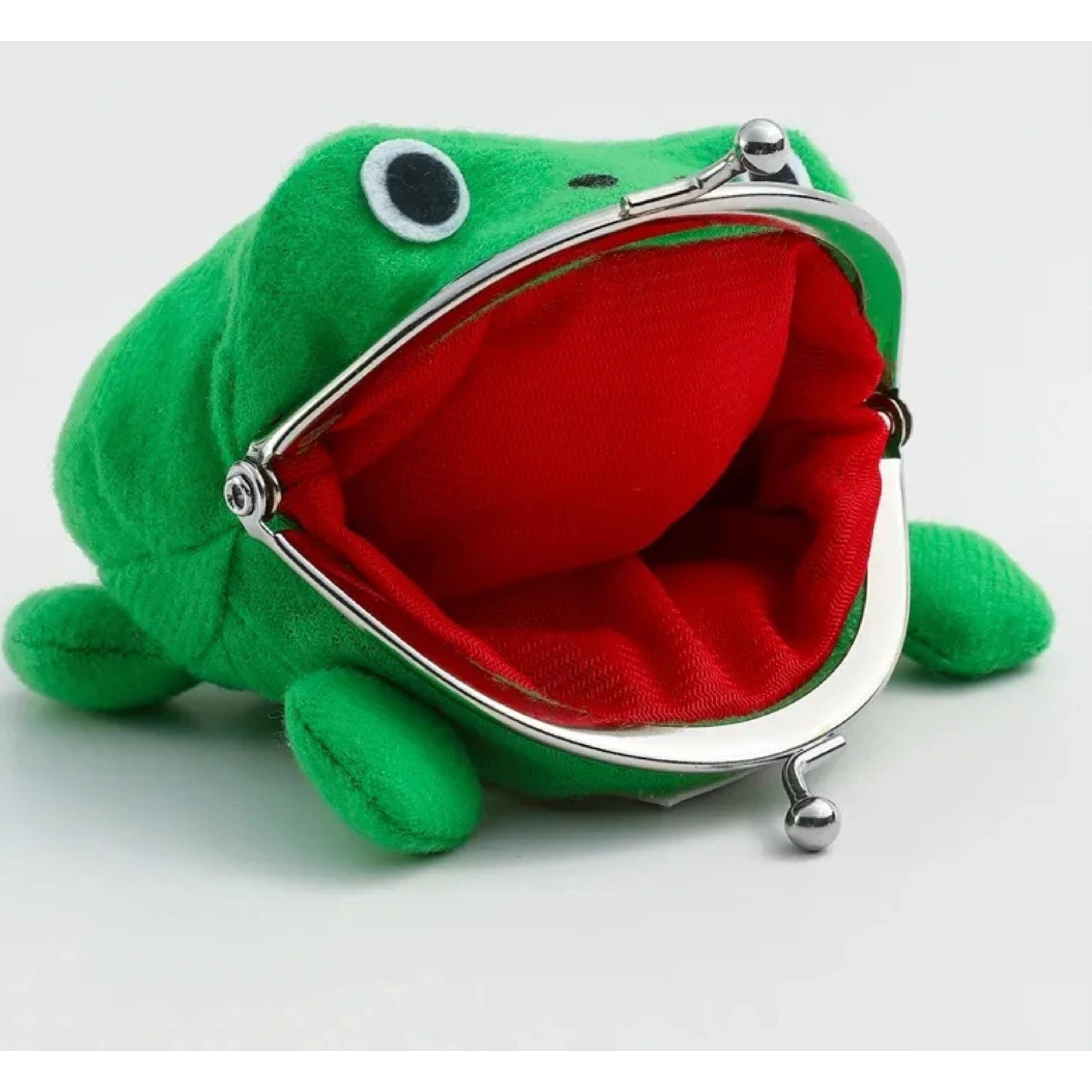 Angle. Kitcheniva - Frog Coin Pouch - Small Cute Coin Wallet - Green.