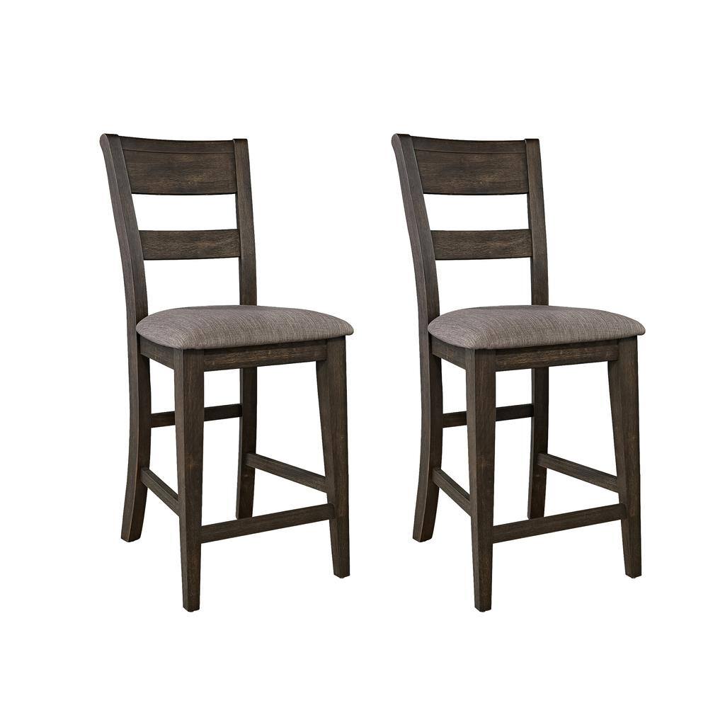 Alt View 1. Liberty Furniture Industries - Double Bridge Splat Back Counter Chair (RTA)-Set of 2 in Dark Chestnut - Brown.