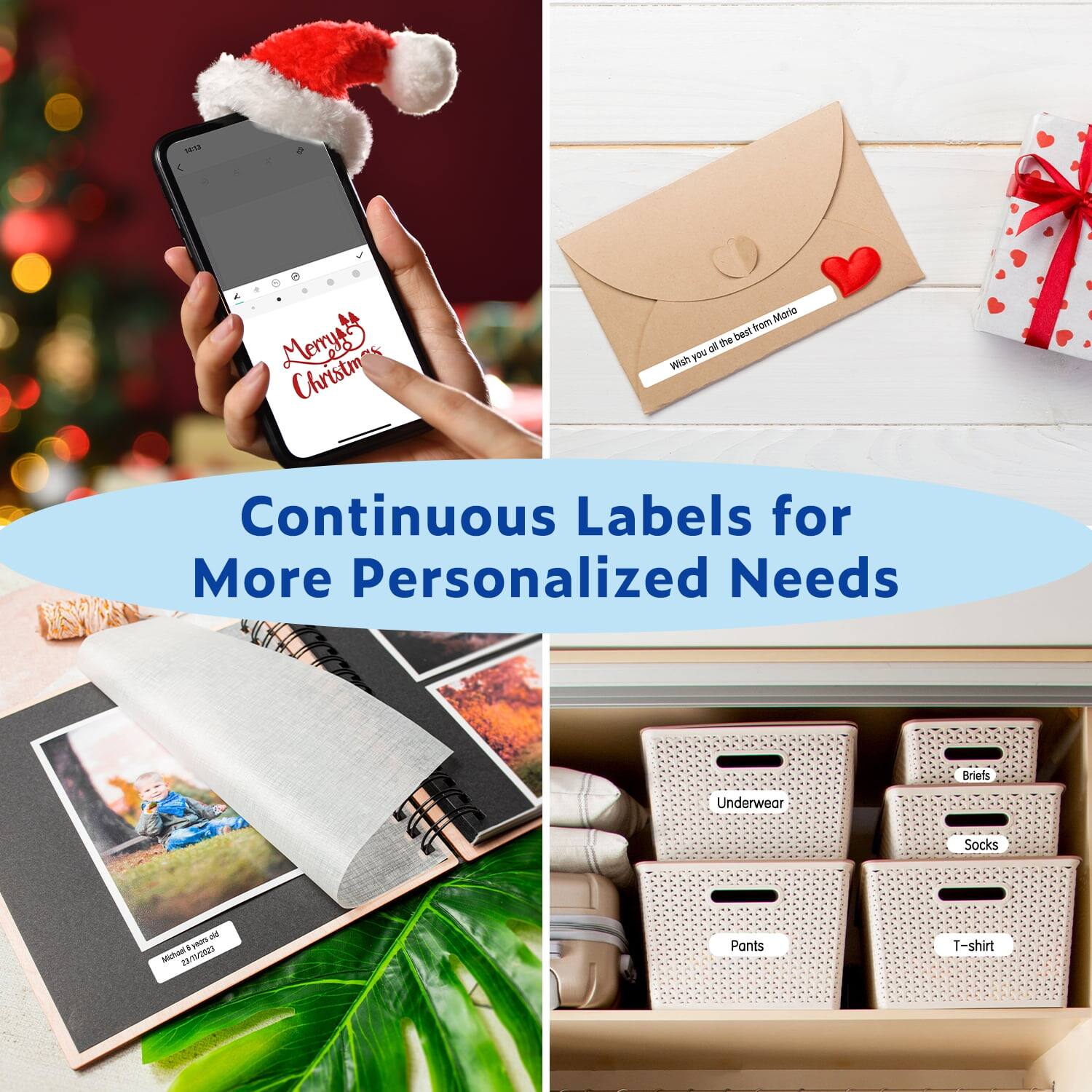18:18 Merry Christmas  
Continuous Labels for More Personalized Needs  
Briefs Underwear Socks - Pants T-shirt