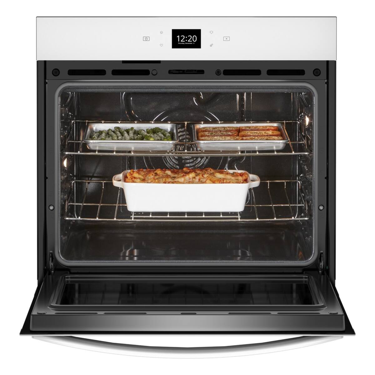 Angle. Whirlpool - Whirlpool - 27" Smart Built-In Single Electric Wall Oven with Air Fry - White - White.