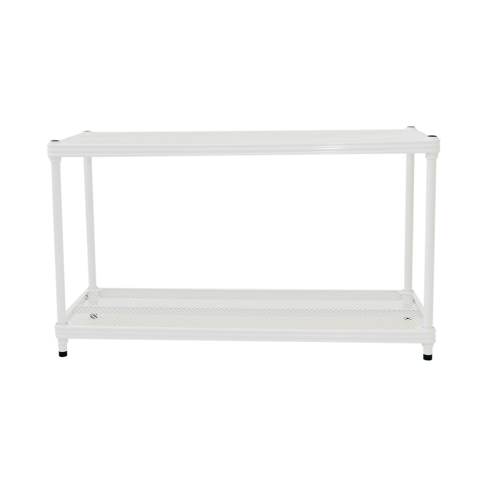 Alt View 7. Design Ideas - Design Ideas MeshWorks 2 Tier Full-Size Metal Storage Shelving Unit Rack, White - White.