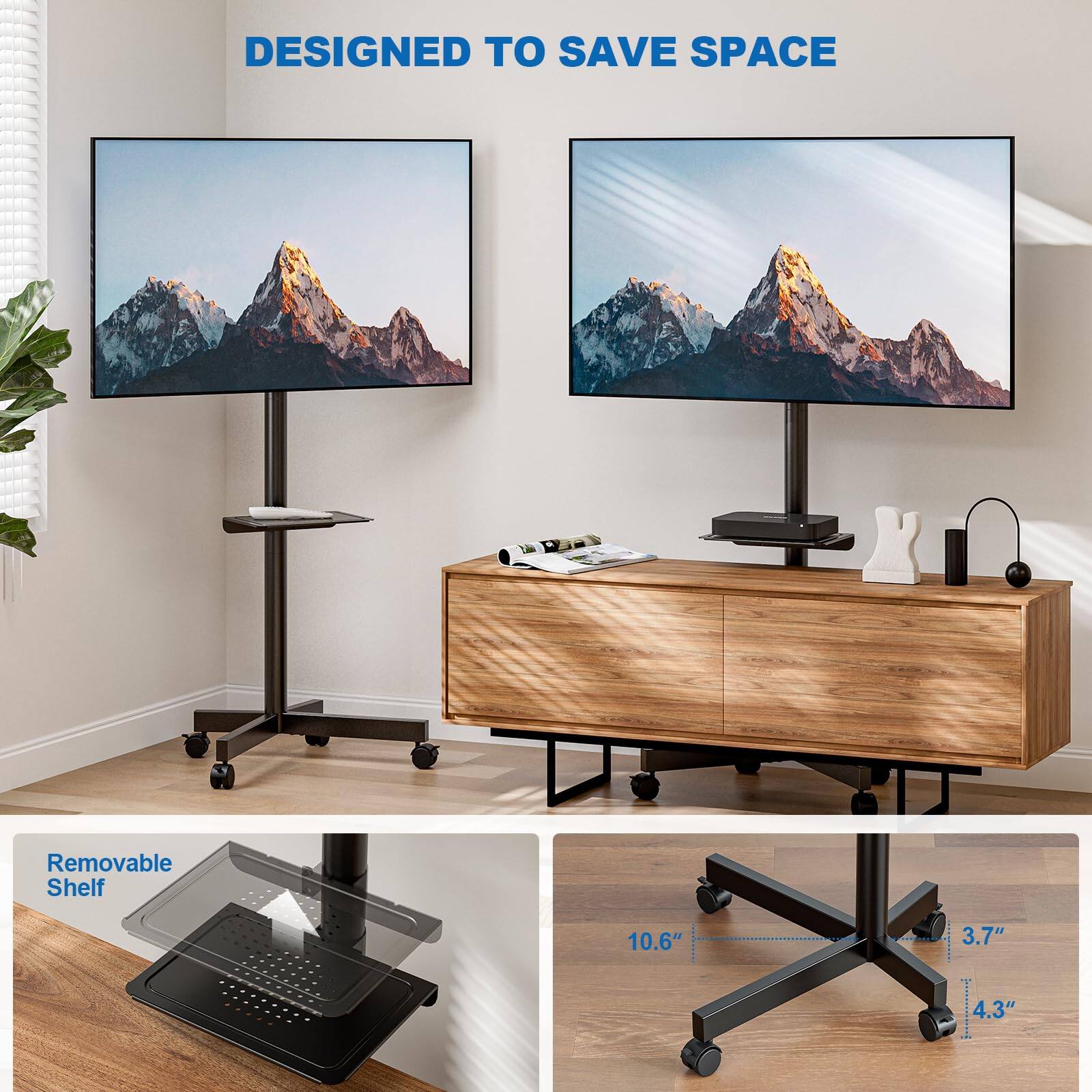 DESIGNED TO SAVE SPACE

Removable Shelf

10.6" | 3.7" | 4.3"