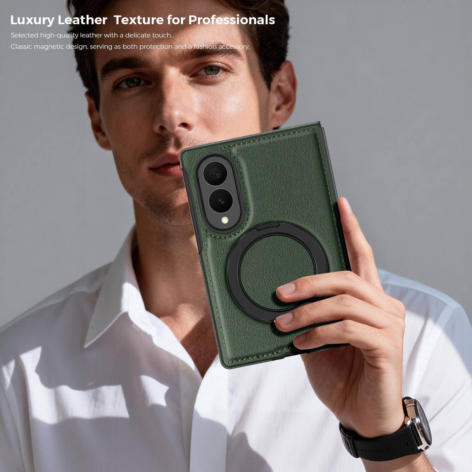 Luxury Leather Texture for Professionals

Selected high-quality leather with a delicate touch.

Classic magnetic design, serving as both protection and a fashion accessory.