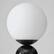 Alt View 2. Brightech - Mila Tall LED Modern Contemporary Round Globe Dimmable Bedside Nightstand Desk Lamp with Frosted White Glass Shade - Glossy Classic Black Marble.