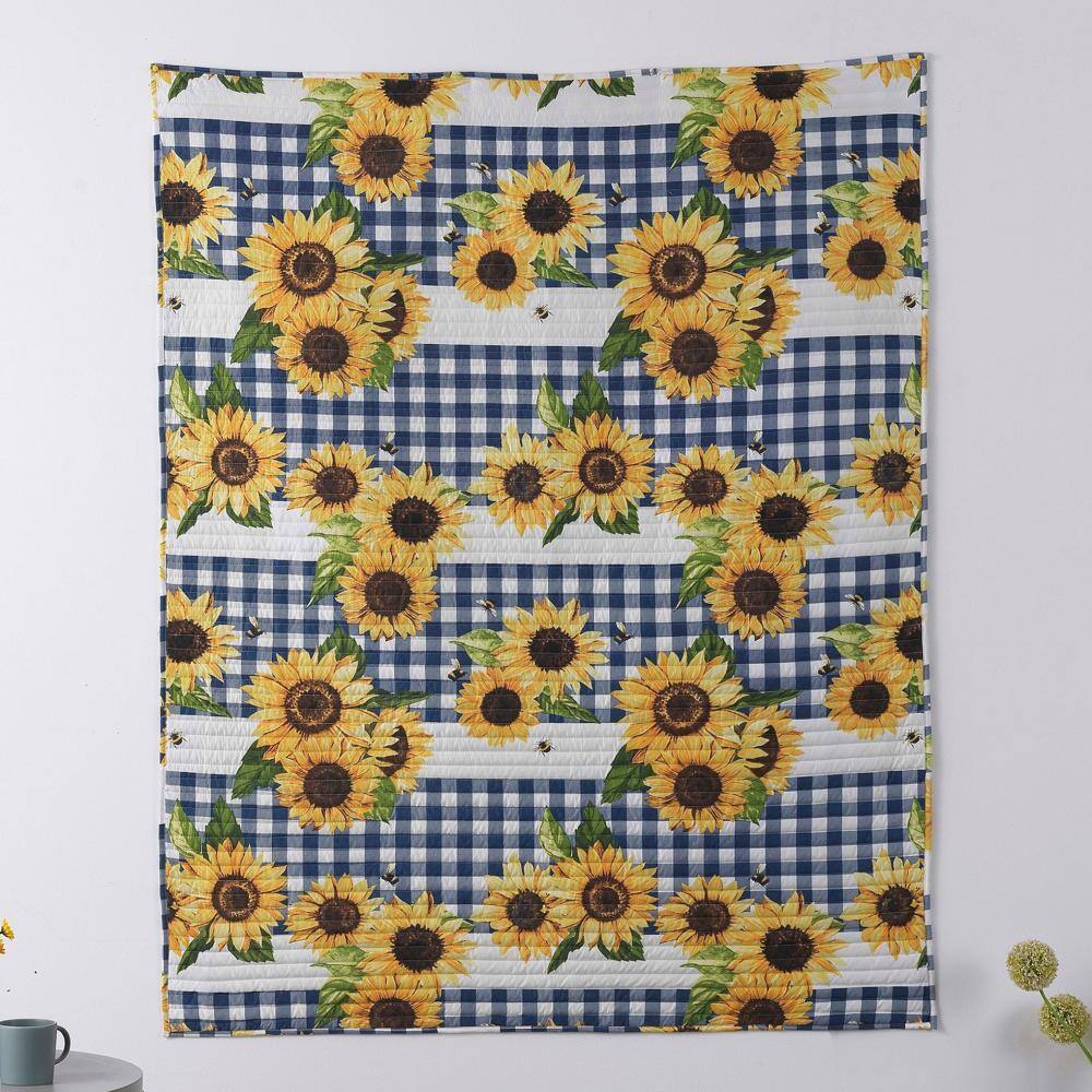 Alt View 3. Barefoot Bungalow - Barefoot Bungalow Sunflower Accessory Throw - Gold 50x60 - Gold.