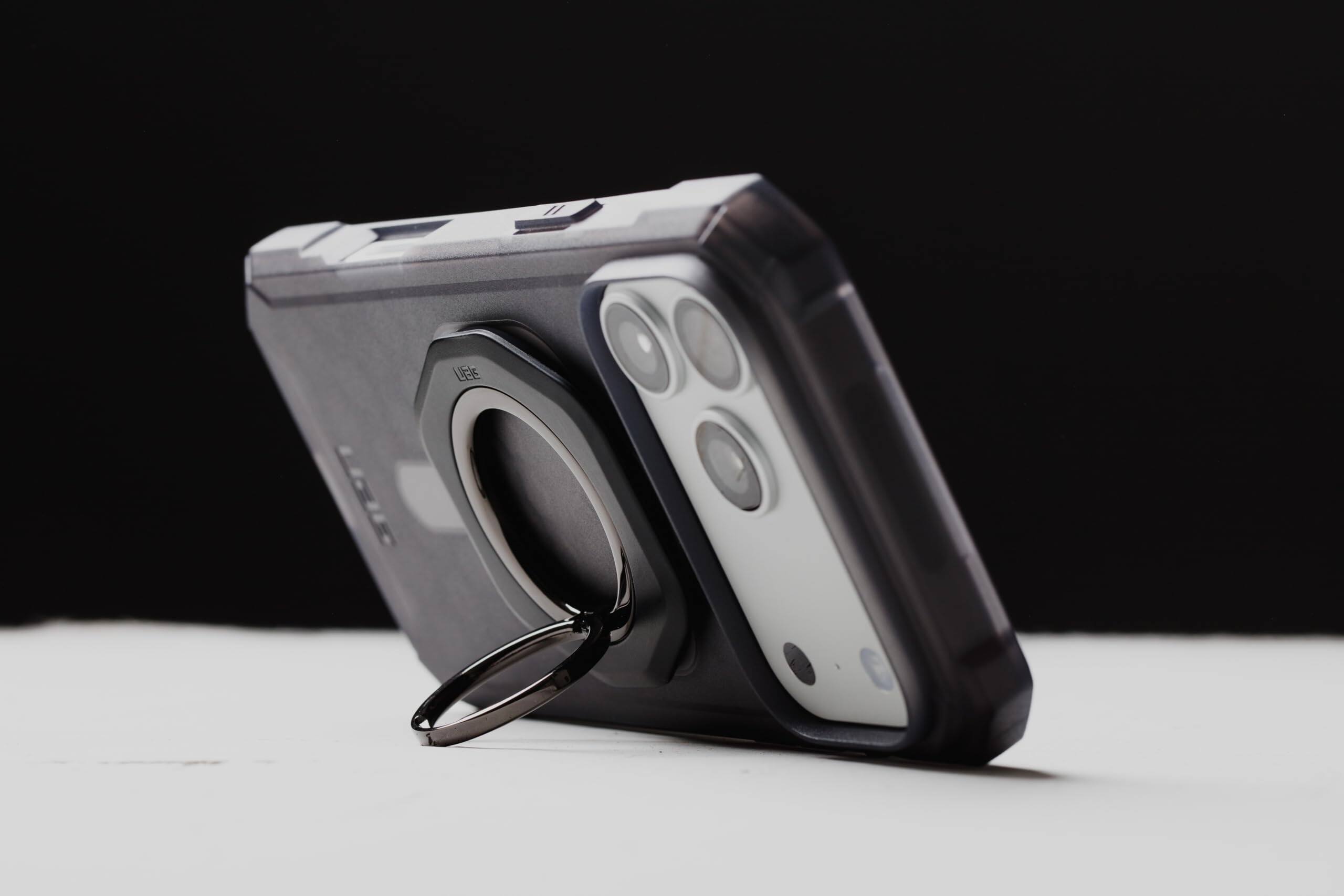Alt View 1. UAG - Mag Ring Stand LT, Ultra Strong Magnet w/ Multi-Viewing Kickstand, Universal MagSafe Phone Grip & Stand - Black.