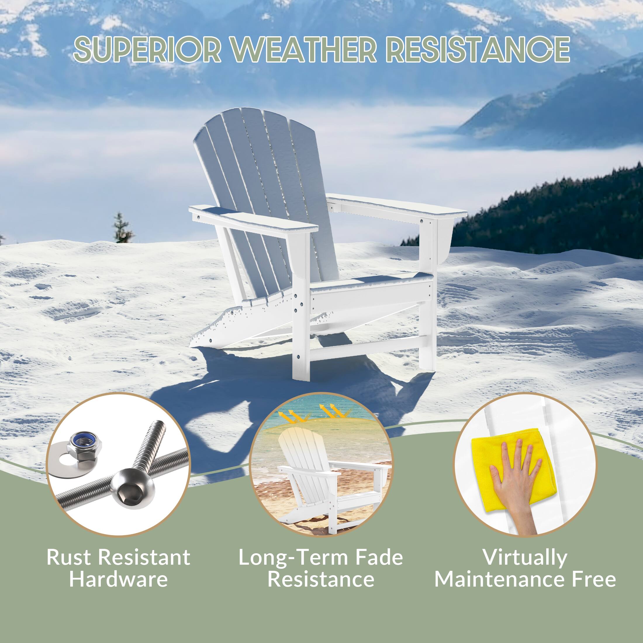 SUPERIOR WEATHER RESISTANCE

- Rust Resistant Hardware
- Long-Term Fade Resistance
- Virtually Maintenance Free