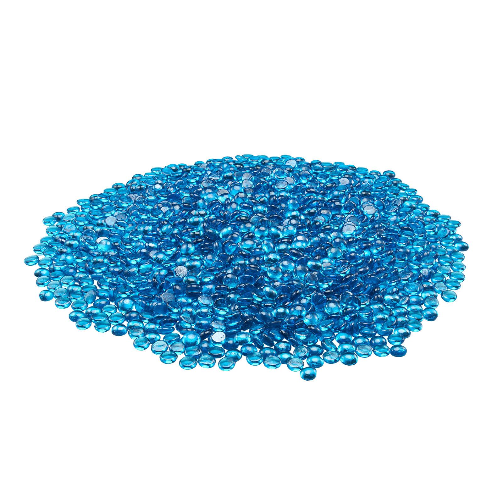 Alt View 5. VEVOR - Fire Glass,20 lbs / 9.0 kg High-Temperature Resistant Fireplace Rocks,3/4-Inch / 19.05 mm Reflective Firepit Glass Beads - Sea Blue.