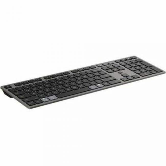 Front. HP - HP 725 Keyboard - Wireless Connectivity - Bluetooth/RF - Full-size - 32.81 ft - 2.40 GHz - USB Type A Interface - Nightfall Black.