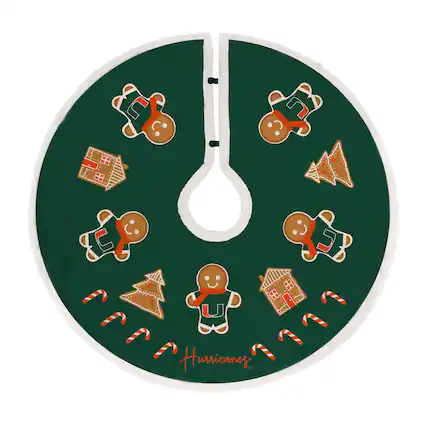 Front. Pegasus - Miami Hurricanes Gingerbread Tree Skirt - Multicolor.
