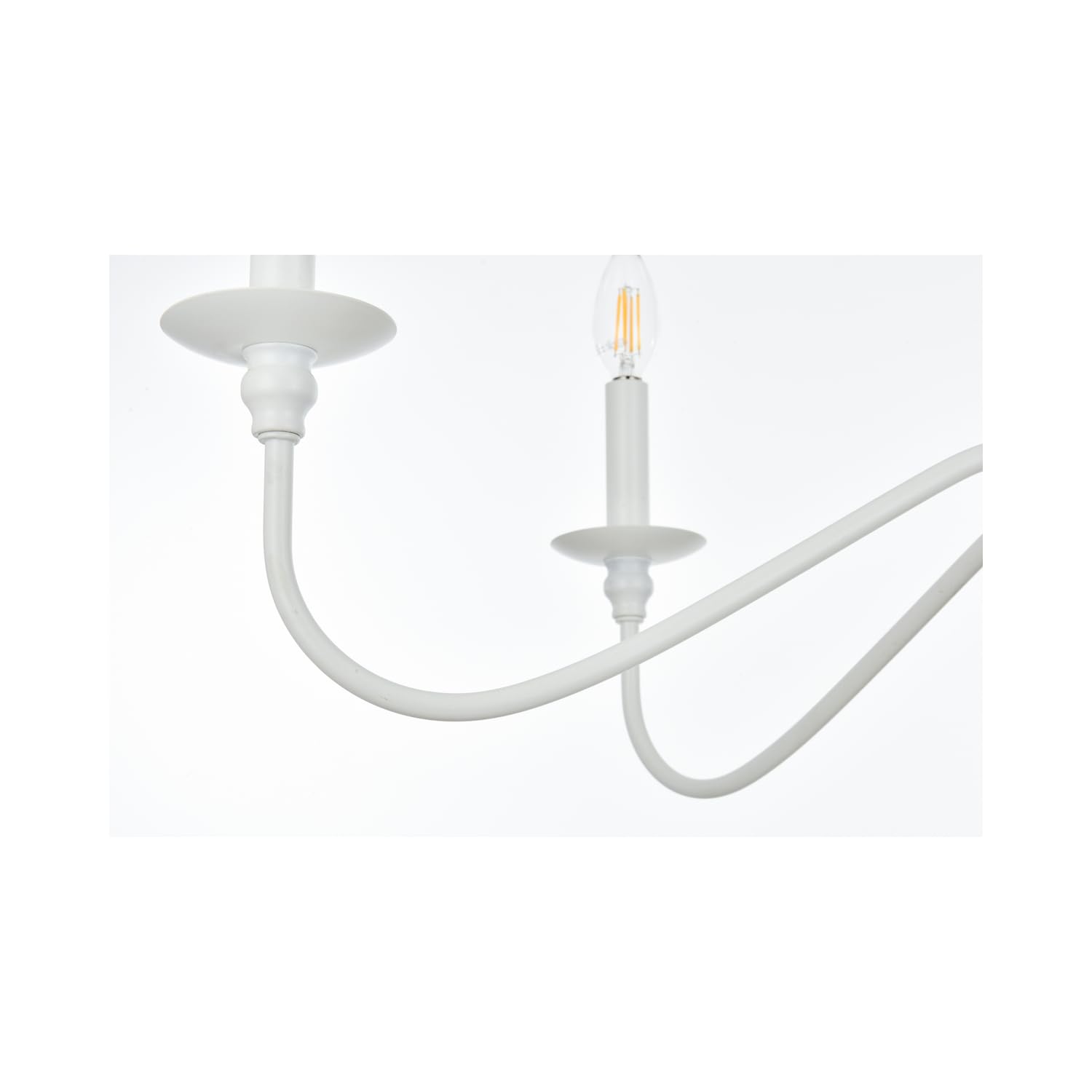 Alt View 2. Living District - Rohan 42 inch chandelier in White - White.