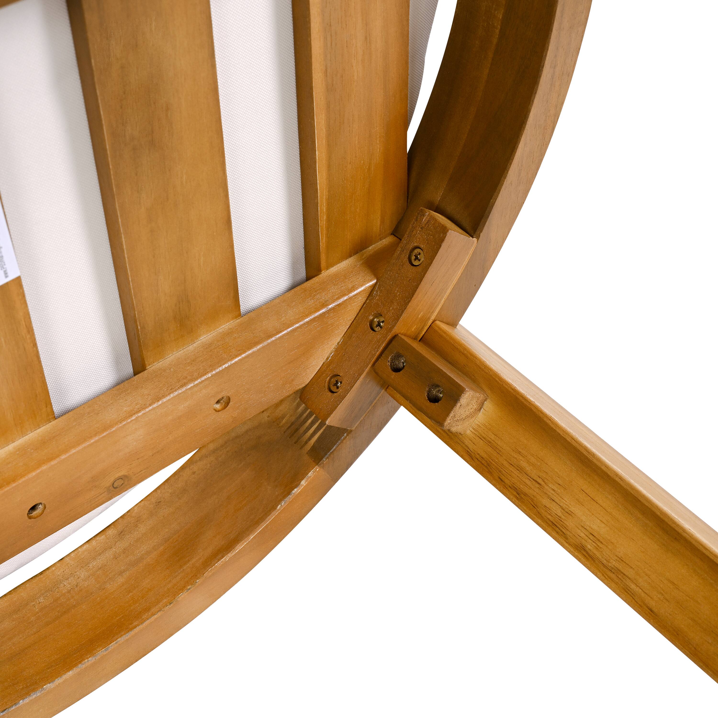 Alt View 5. Mondawe - Set of 2 Outdoor Acacia Wood Dining Chair with Cushion - Teak+ Beige.