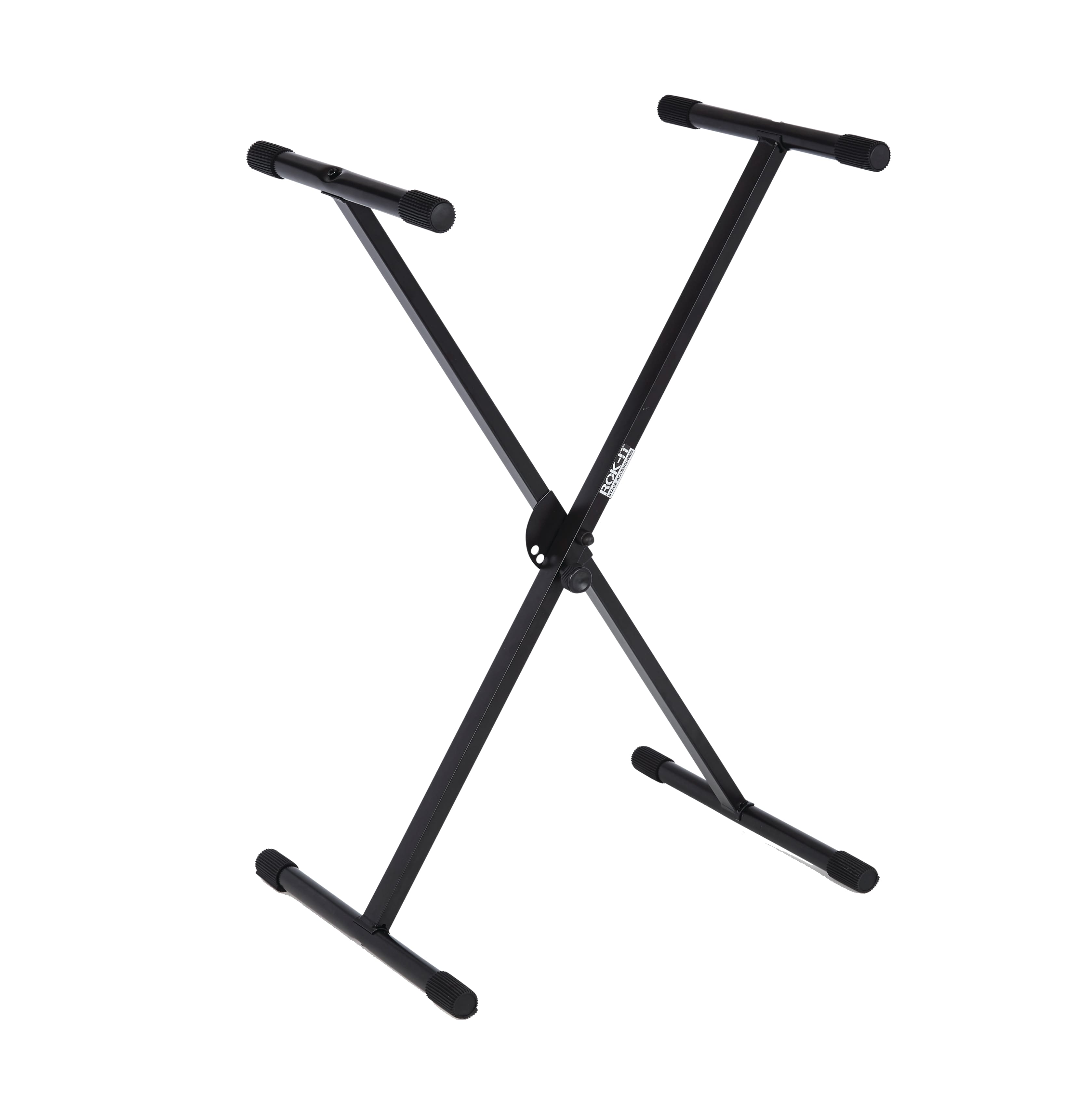 Gator - X-Style Keyboard Stand with Single-Braced Heavy-Duty Metal Tubing, Non-Slip Rubber Feet and Black Powder-Coated Finish