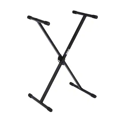 Front. Gator - X-Style Keyboard Stand with Single-Braced Heavy-Duty Metal Tubing, Non-Slip Rubber Feet and Black Powder-Coated Finish.