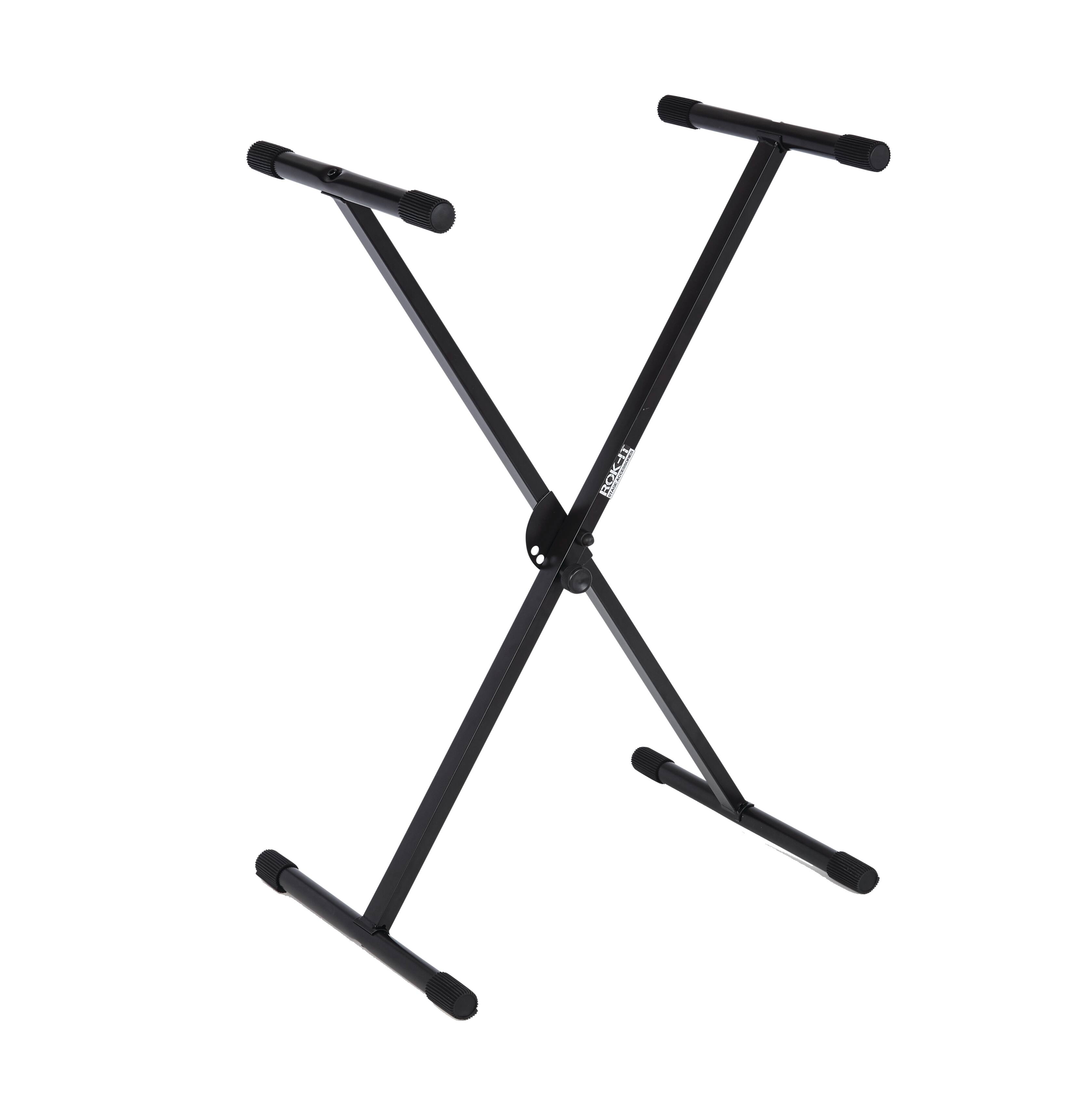 Front. Gator - X-Style Keyboard Stand with Single-Braced Heavy-Duty Metal Tubing, Non-Slip Rubber Feet and Black Powder-Coated Finish.