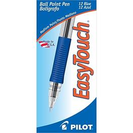 Pilot - EasyTouch Ballpoint Pens, Medium Point, Dozen - Blue Ink