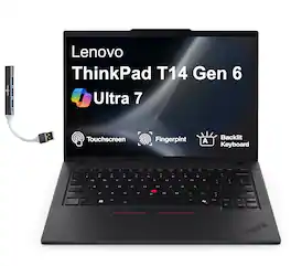 Lenovo - ThinkPad T14 Laptop 14.0 WUXGA Display (Ultra 7-255U, 16GB, 512GB SSD, Win 11 Pro) w/USB Hub - Black