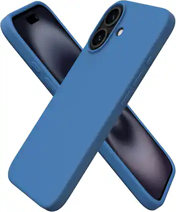 Front. Ornarto - ORNARTO Compatible with iPhone 16 Case 6.1", Liquid Silicone 3 Layers Full Covered Protective Cover-Blue - Blue.