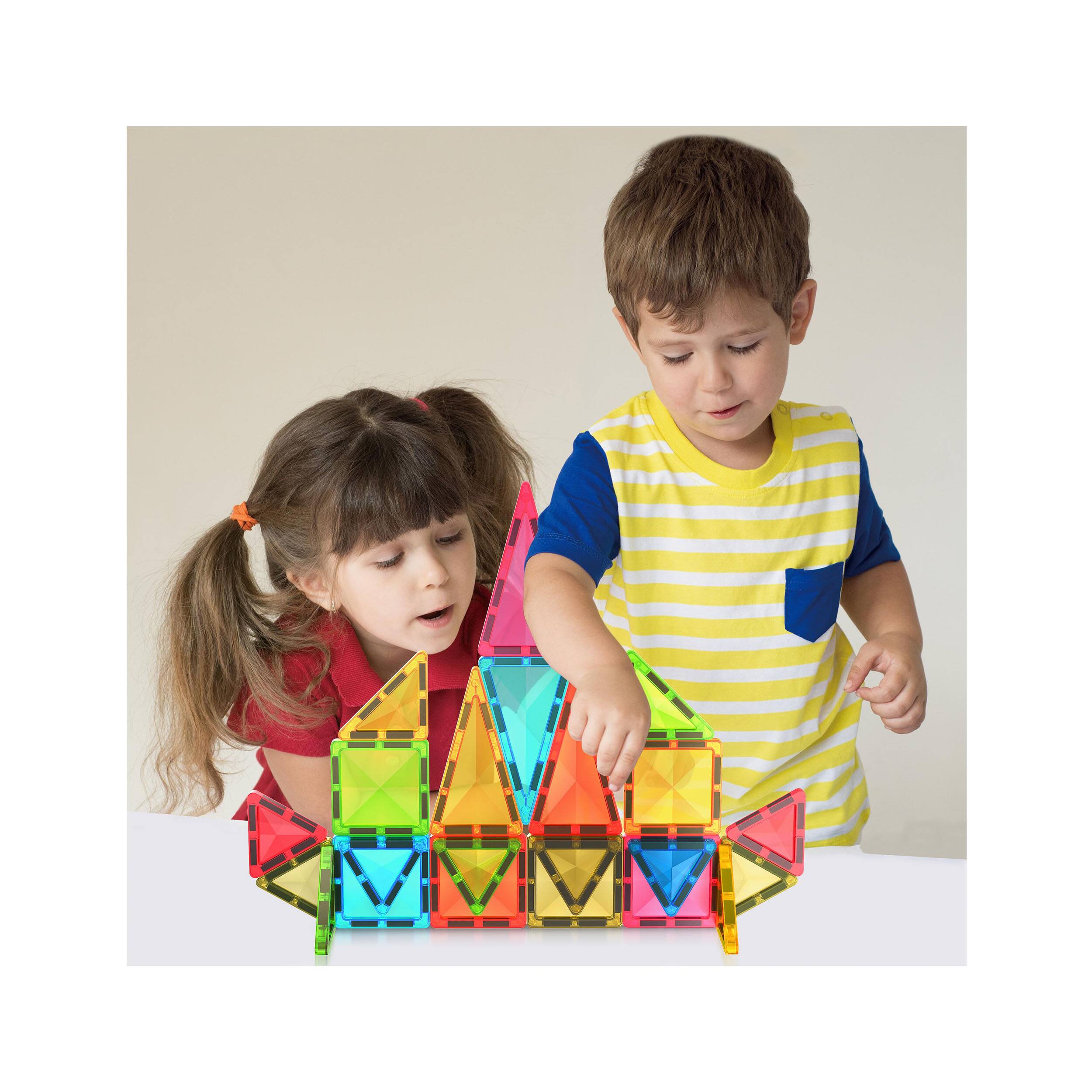 Alt View 7. PicassoTiles - PICASSO-TILES Magnetic Tiles For Kids, Travel Size 24PCS Construction STEM Building Blocks Educational Toy.