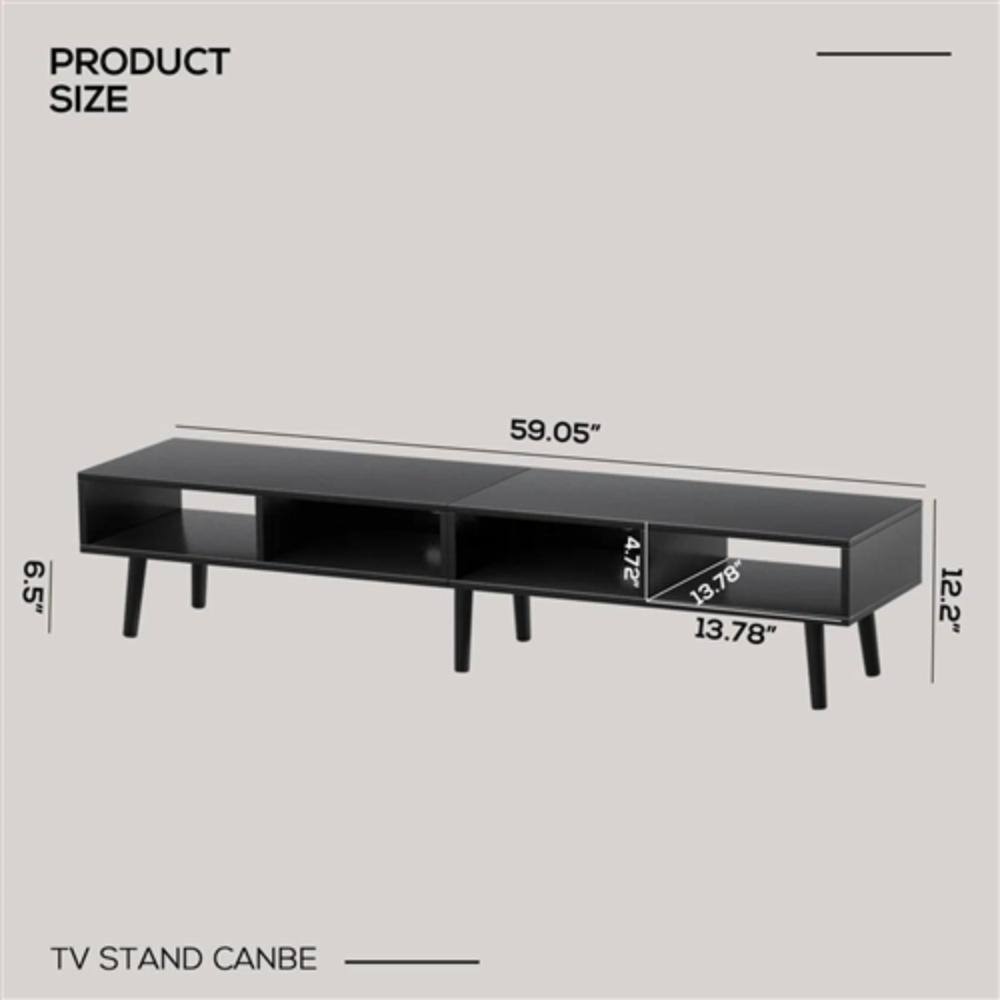 PRODUCT SIZE

59.05"  
6.5"  
4.72"  
13.78"  
13.78"  
12.2"

TV STAND CANBE