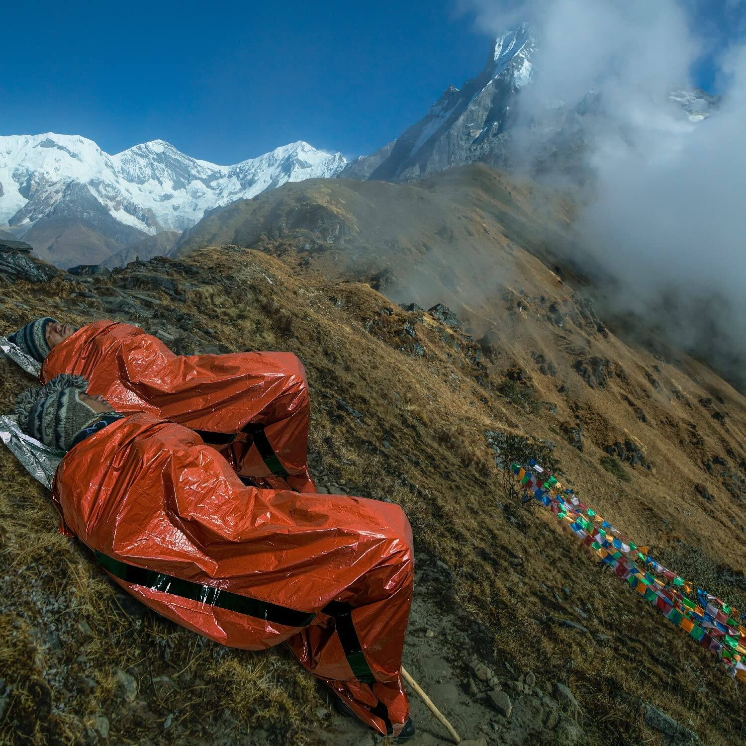 Alt View 8. Dapper Styles - Emergency Bivy Sack Bag - Sleeping Bags Mylar Bivvy Waterproof Lightweight Foil Patriot Compact Gear Blanke... - Default.