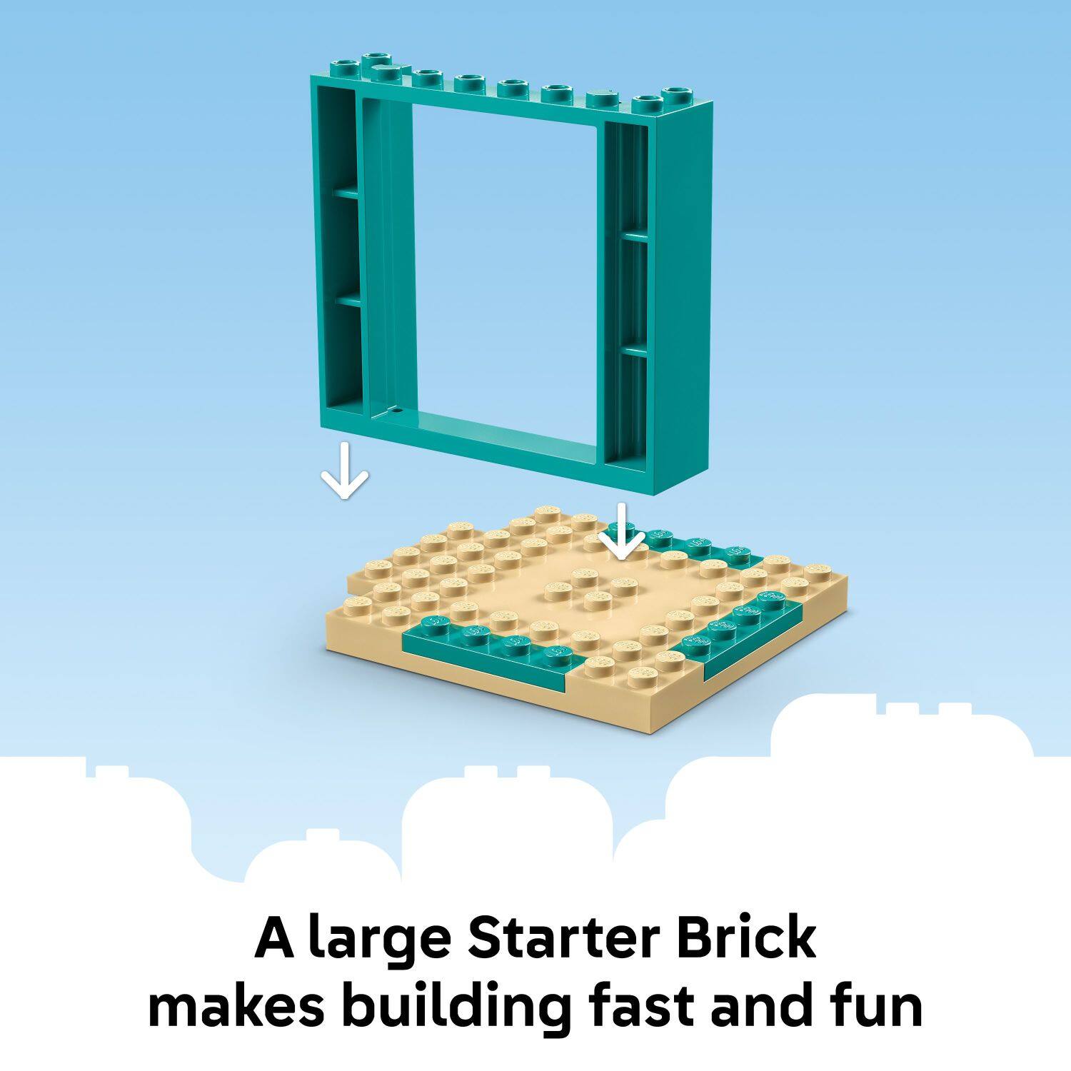 A large Starter Brick makes building fast and fun.
