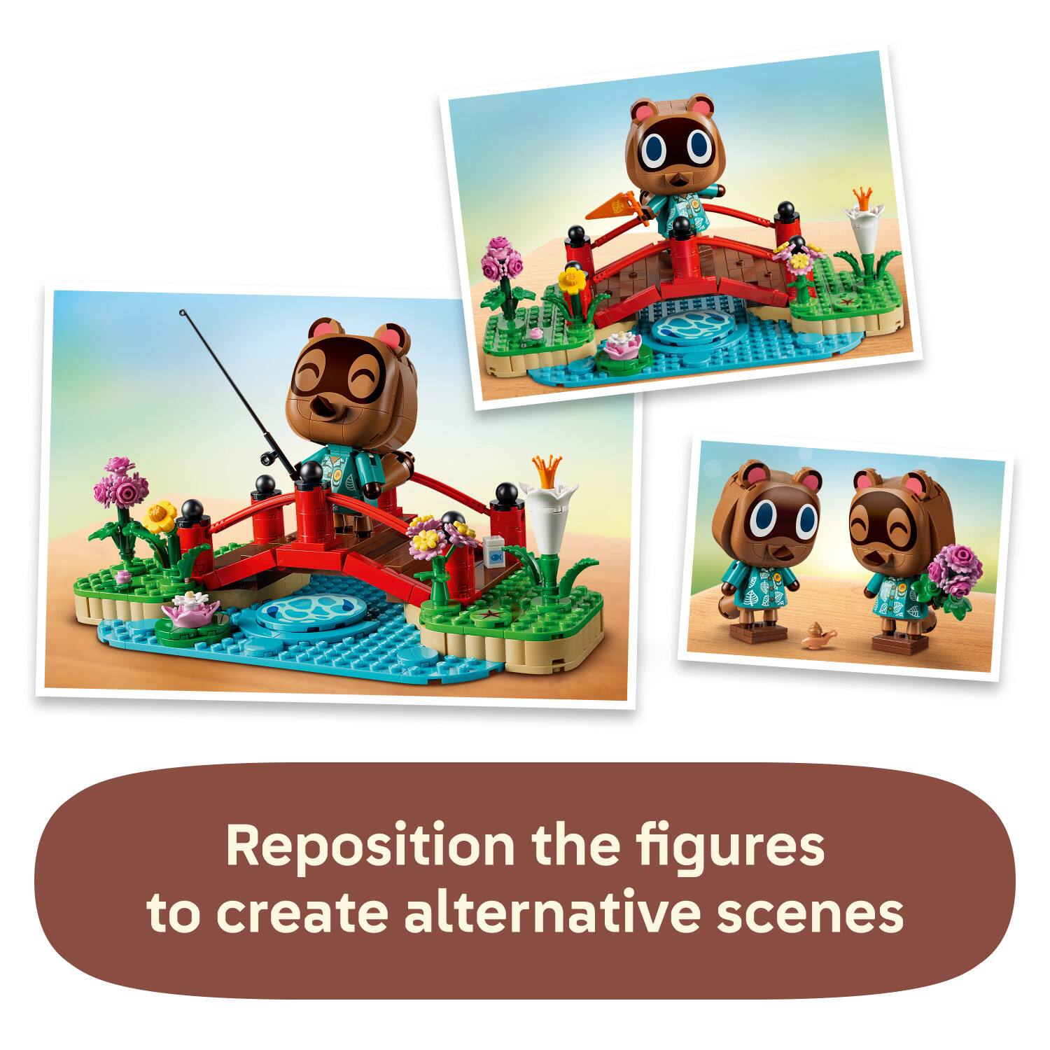 Reposition the figures to create alternative scenes