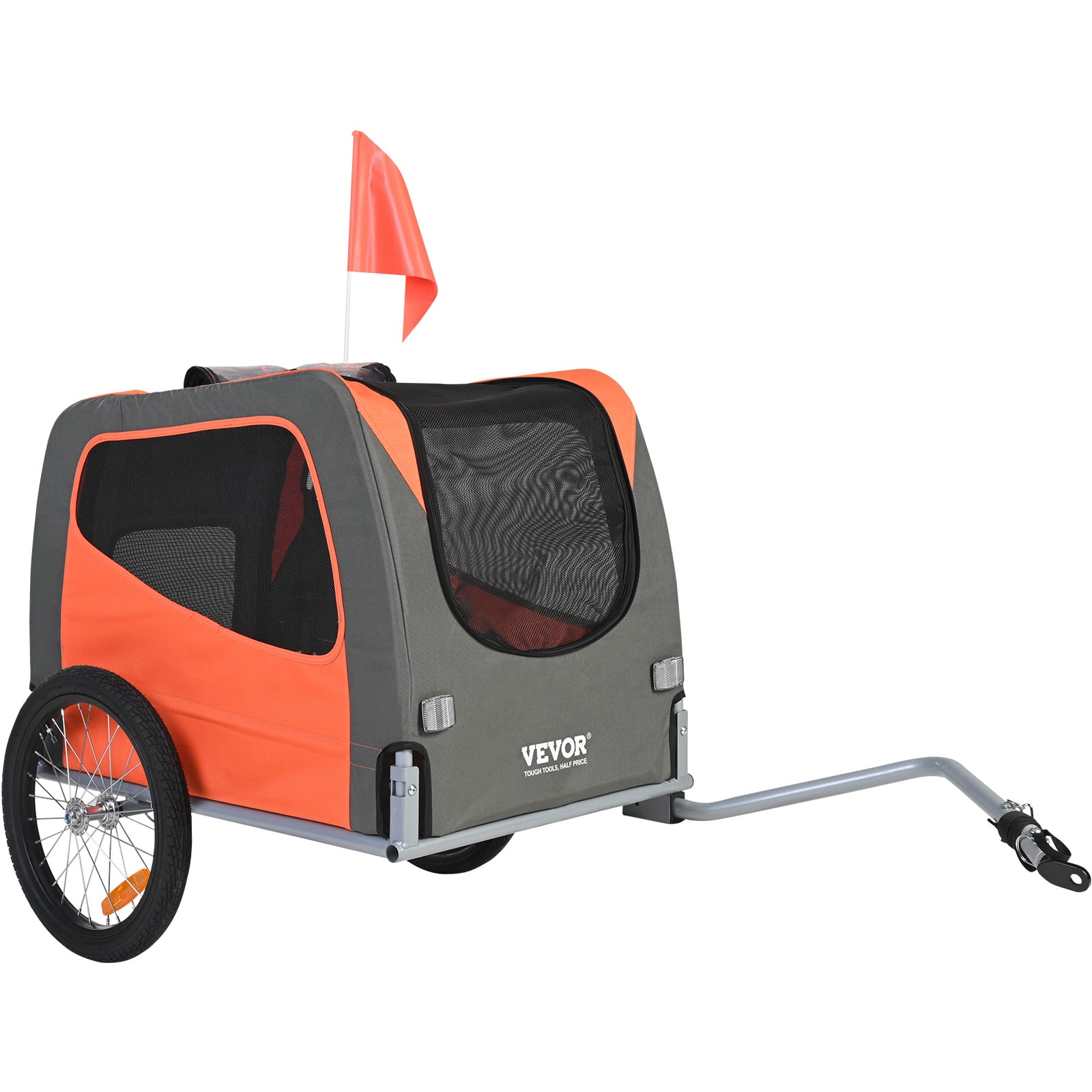 VEVOR - Dog Bike Trailer, Supports up to 66 lbs, Pet Cart Bicycle Carrier, Easy Folding Frame with Quick Release Wheels - Orange + Gray price history on PriceWatchPro